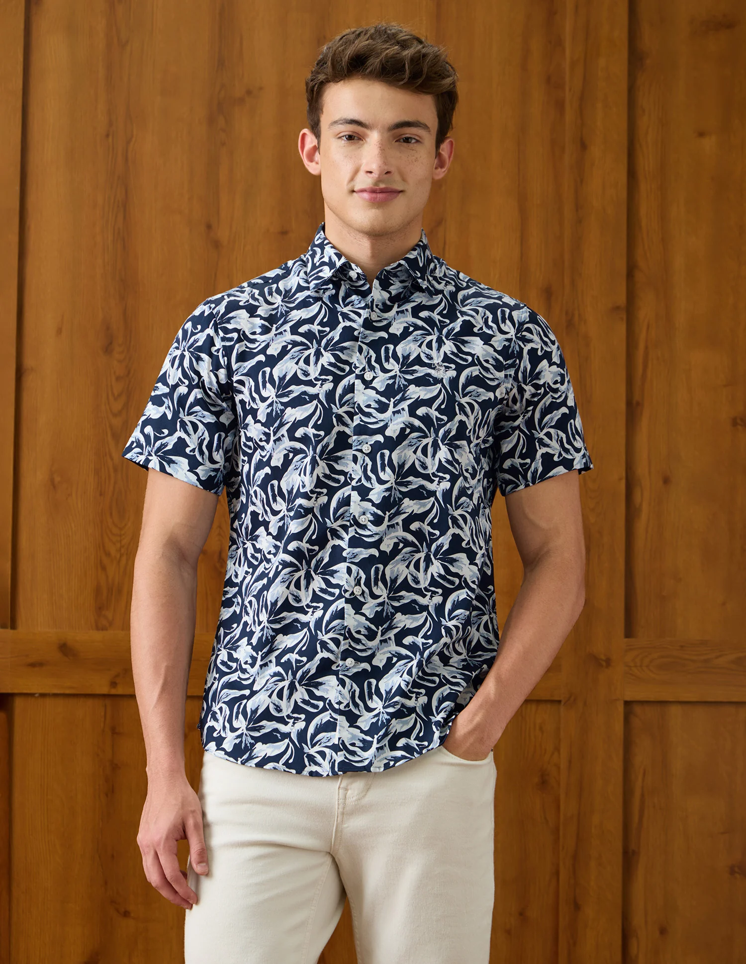 Abstract Printed Satin Shirt - Image 6