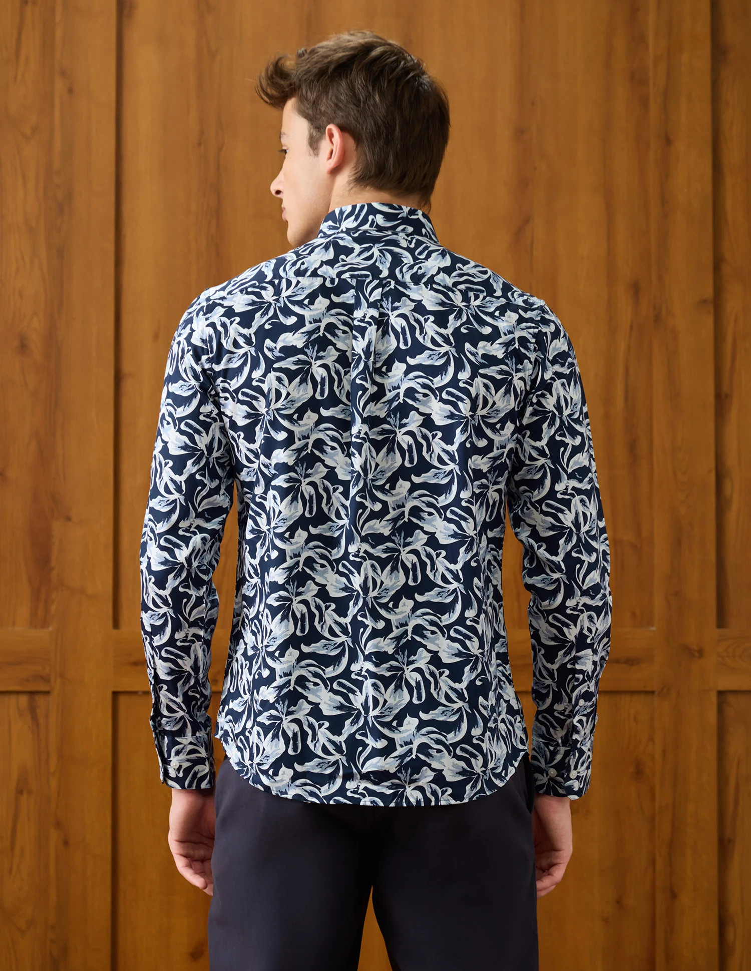 Abstract Printed Satin Shirt - Image 5