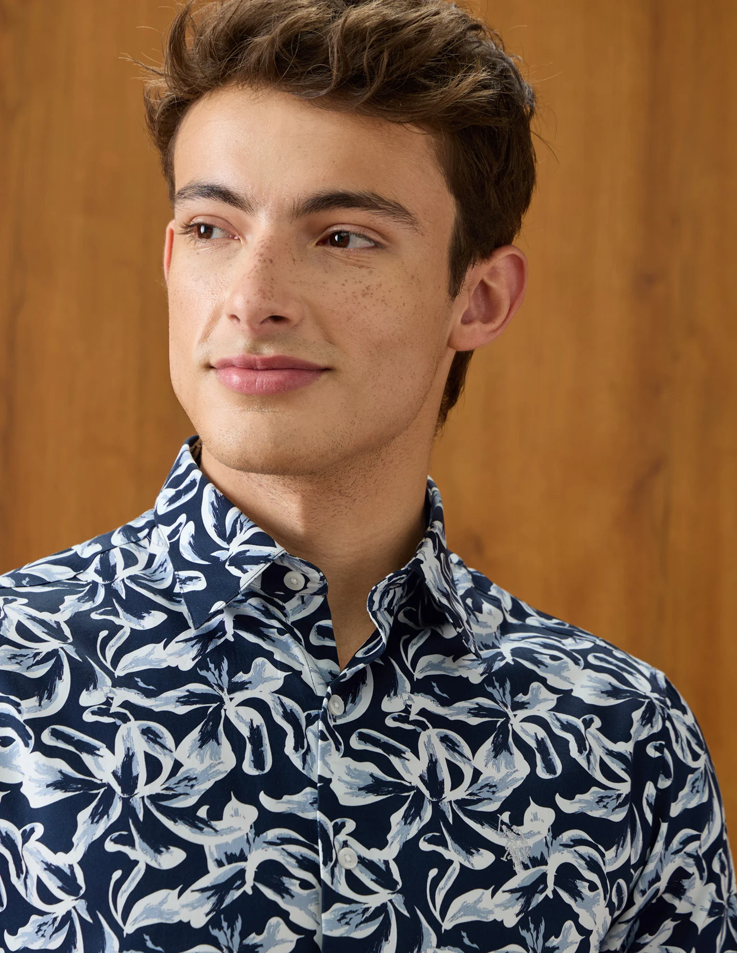 Abstract Printed Satin Shirt - Image 7
