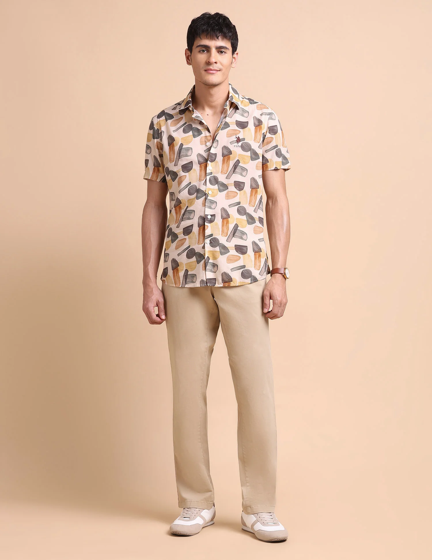 Abstract Printed Slim Fit Shirt - Image 3
