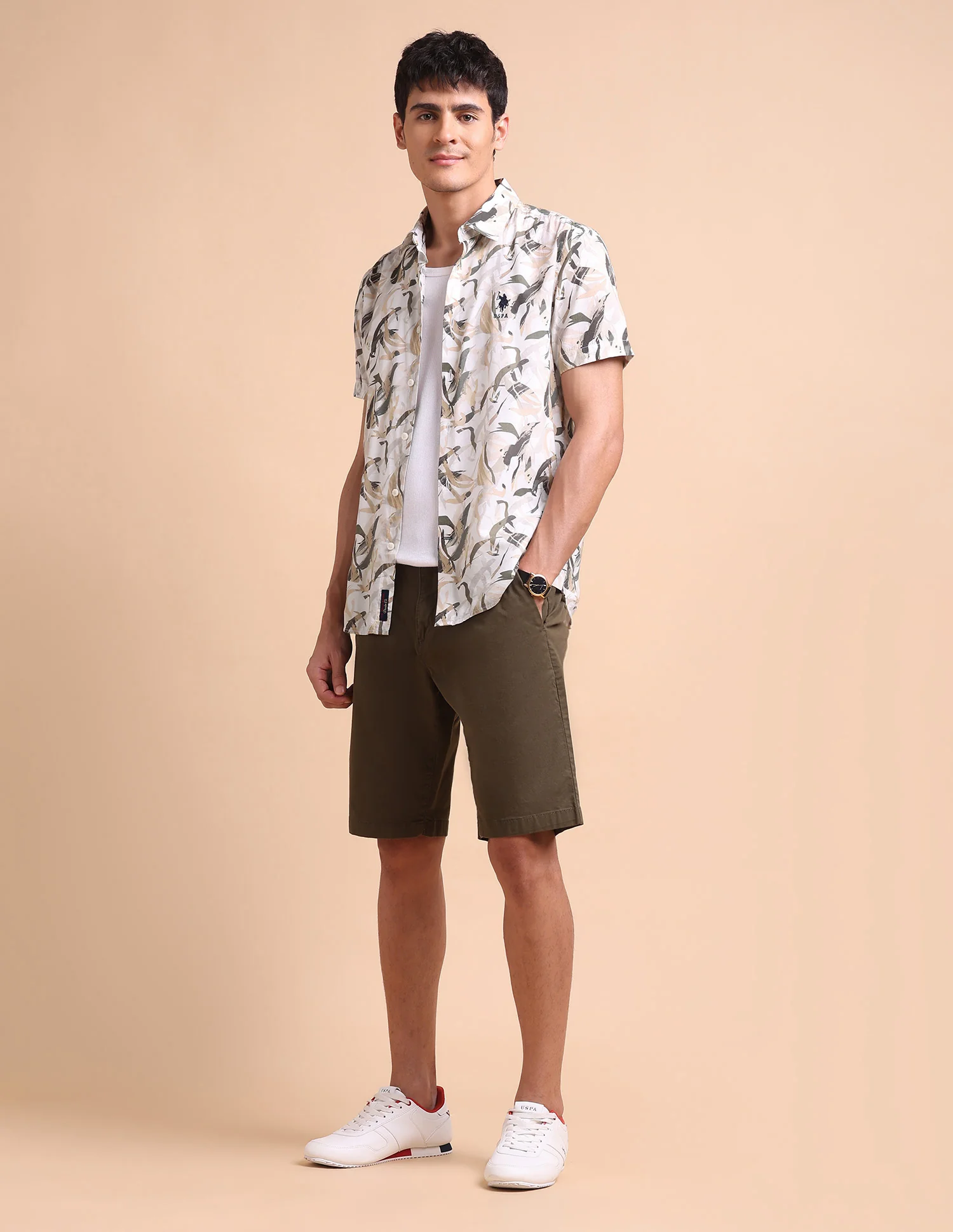 Abstract Printed Slim Fit Shirt - Image 3