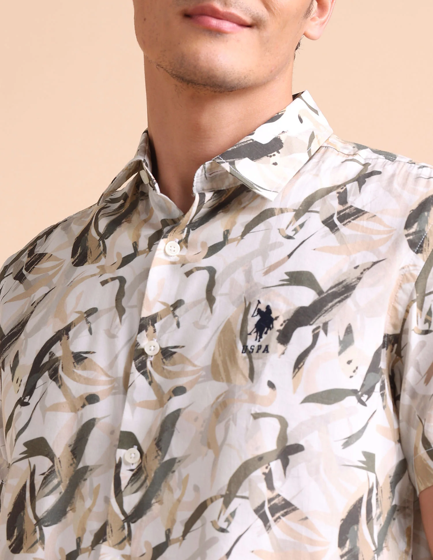 Abstract Printed Slim Fit Shirt - Image 6