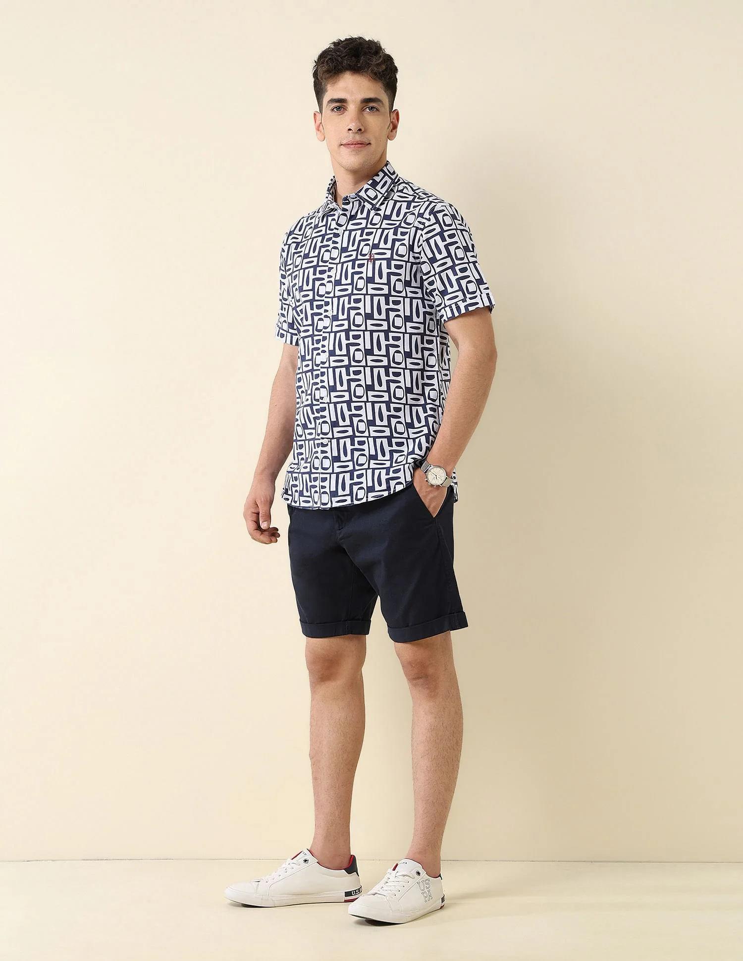 All-Over Printed Cotton Slub Shirt - Image 3