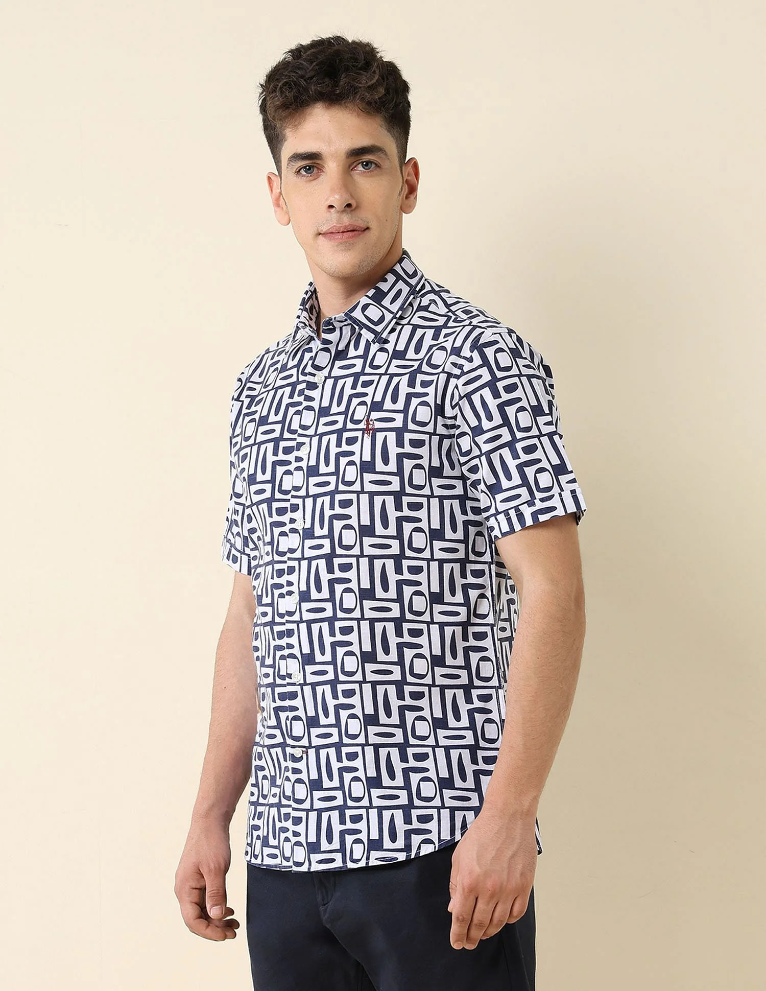 All-Over Printed Cotton Slub Shirt - Image 4