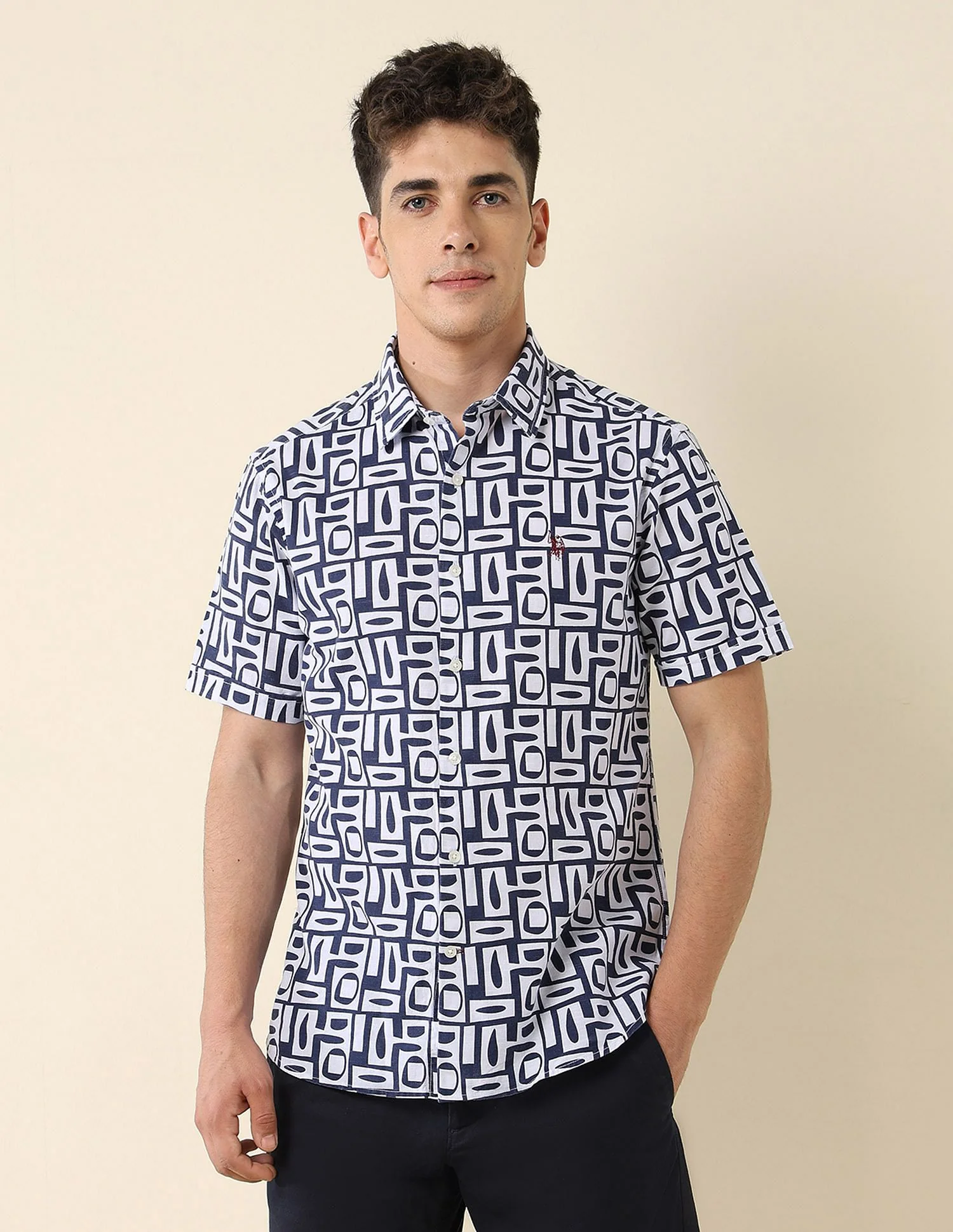 All-Over Printed Cotton Slub Shirt - Image 6