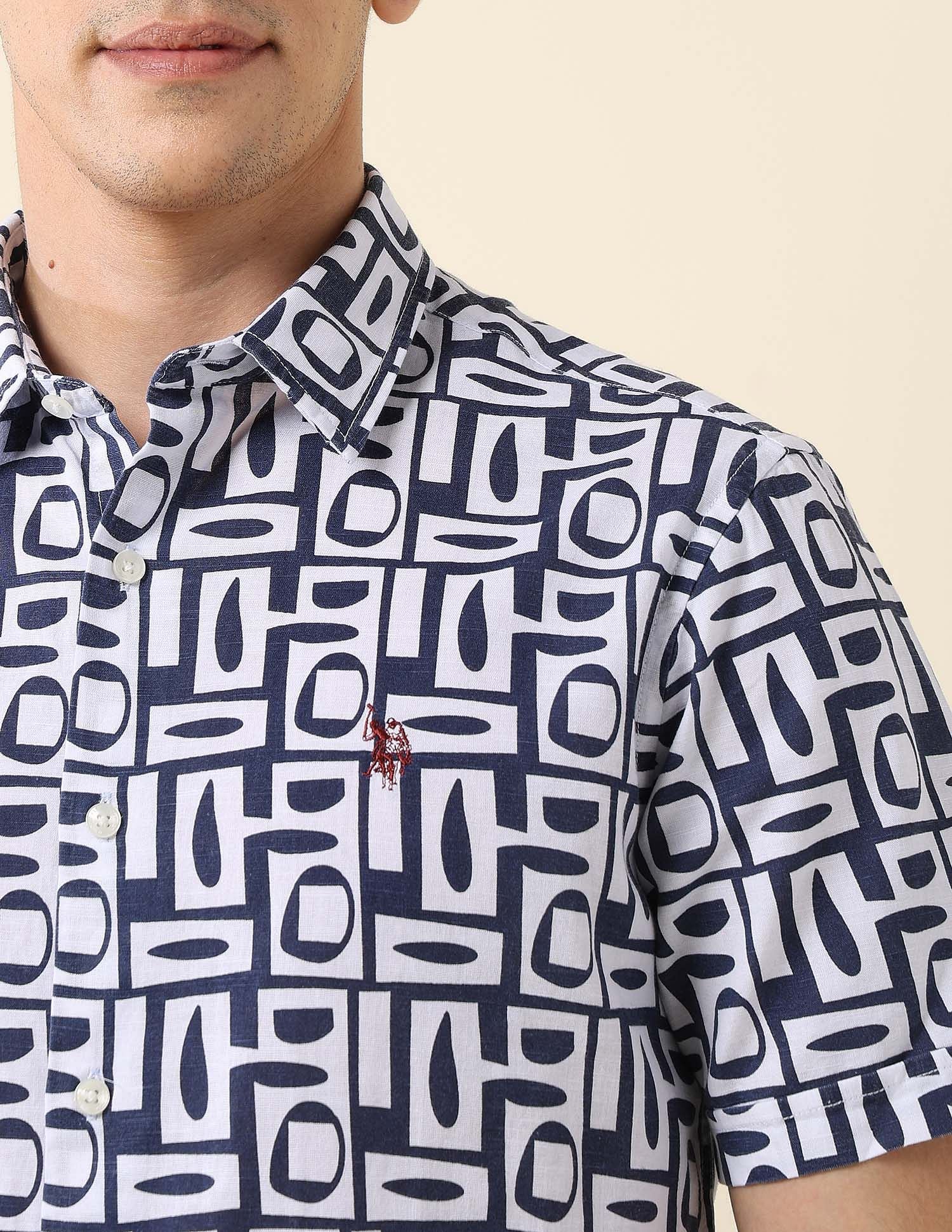 All-Over Printed Cotton Slub Shirt - Image 7