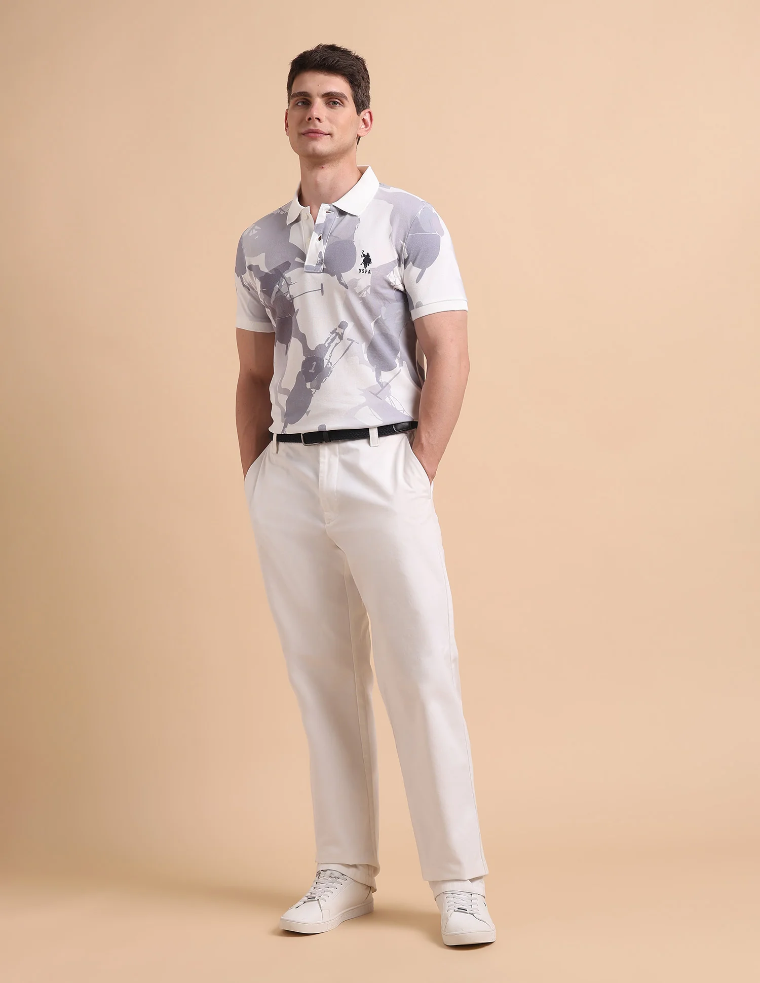 All-Over Printed Pure Cotton Polo Shirt - Image 3