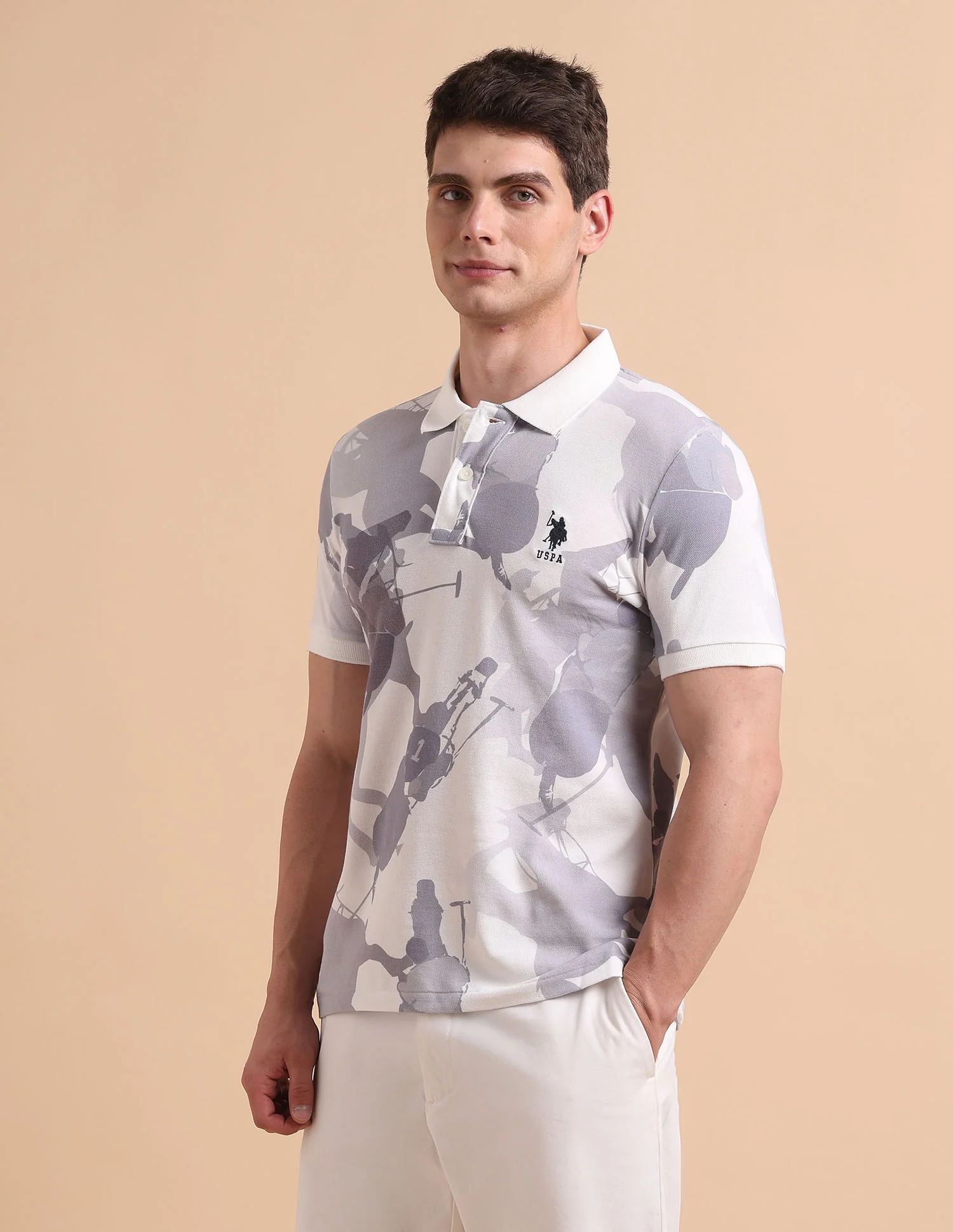 All-Over Printed Pure Cotton Polo Shirt - Image 4