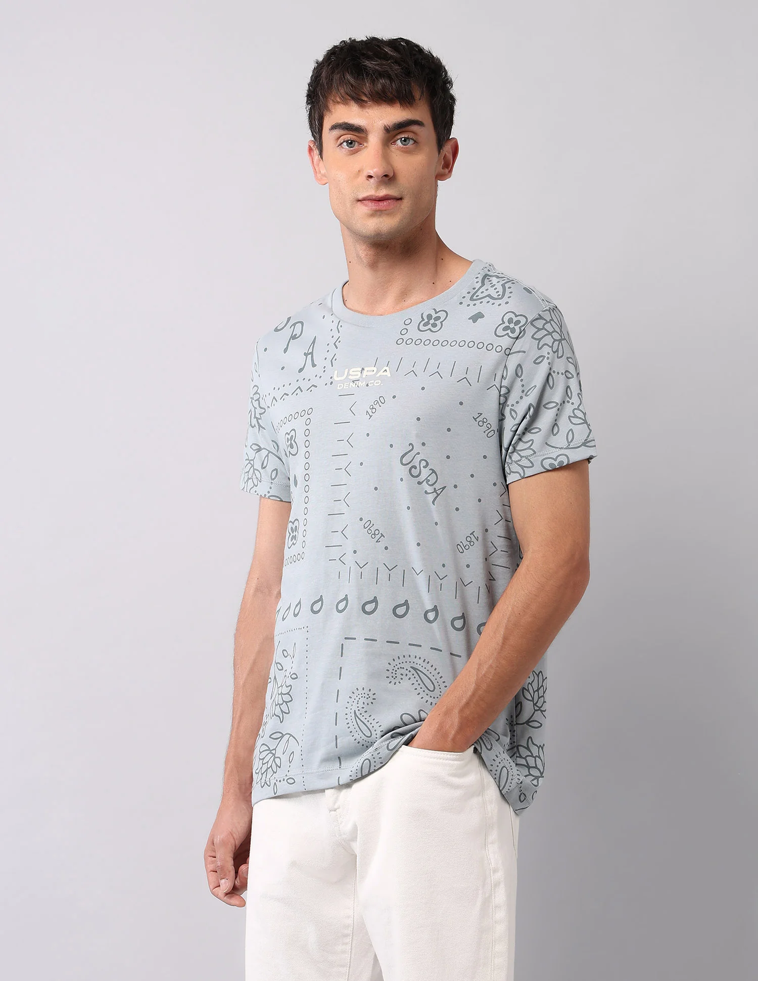 All Over Printed Pure Cotton T-Shirt - Image 4