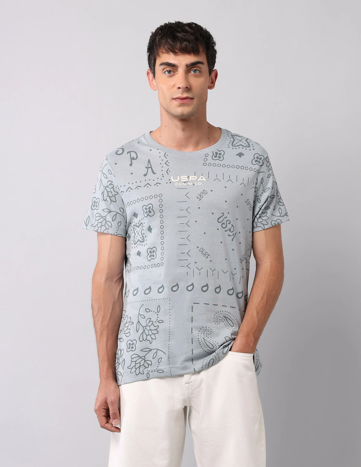 All Over Printed Pure Cotton T-Shirt - Image 6