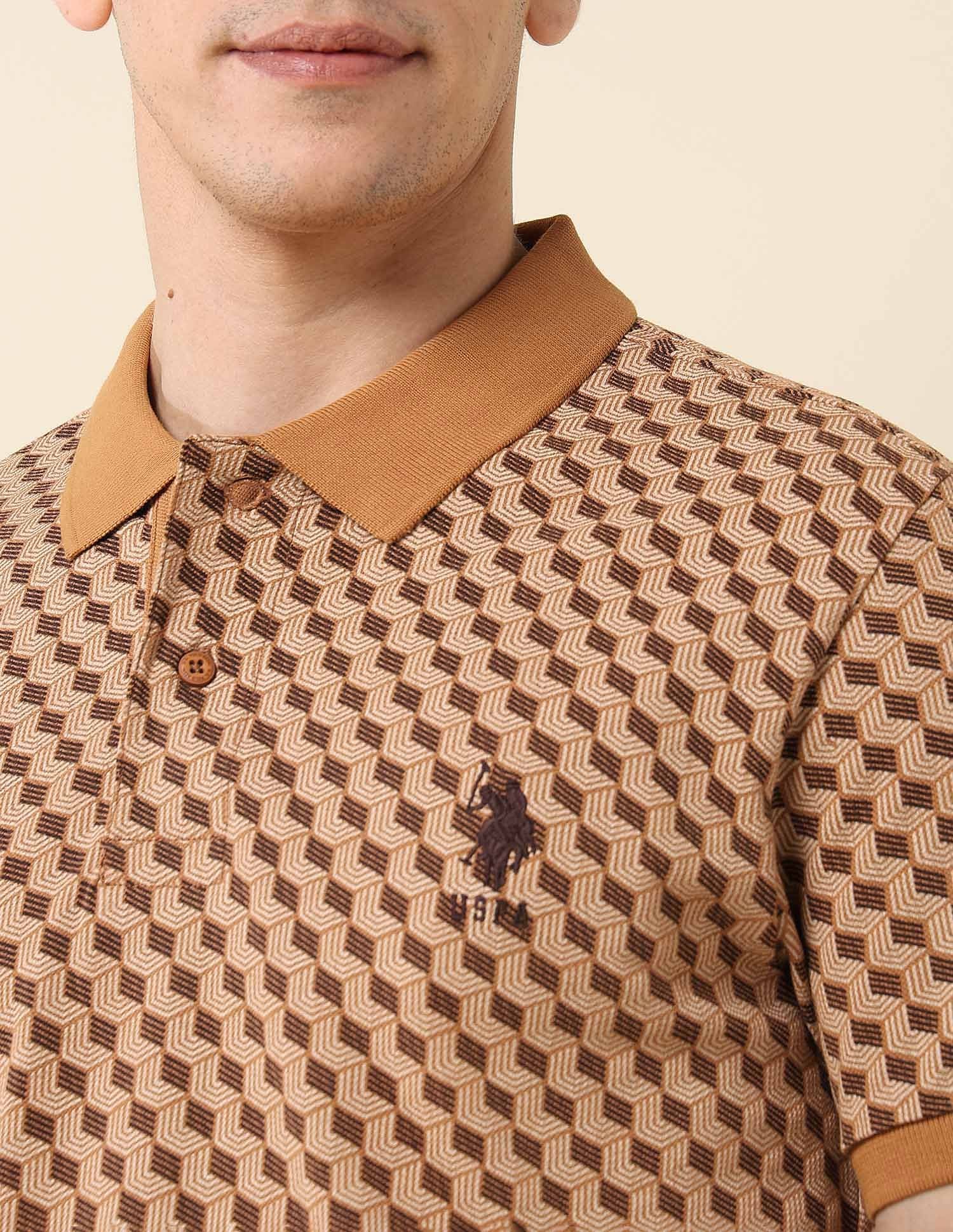 All-Over Printed Slim Fit Polo Shirt - Image 7
