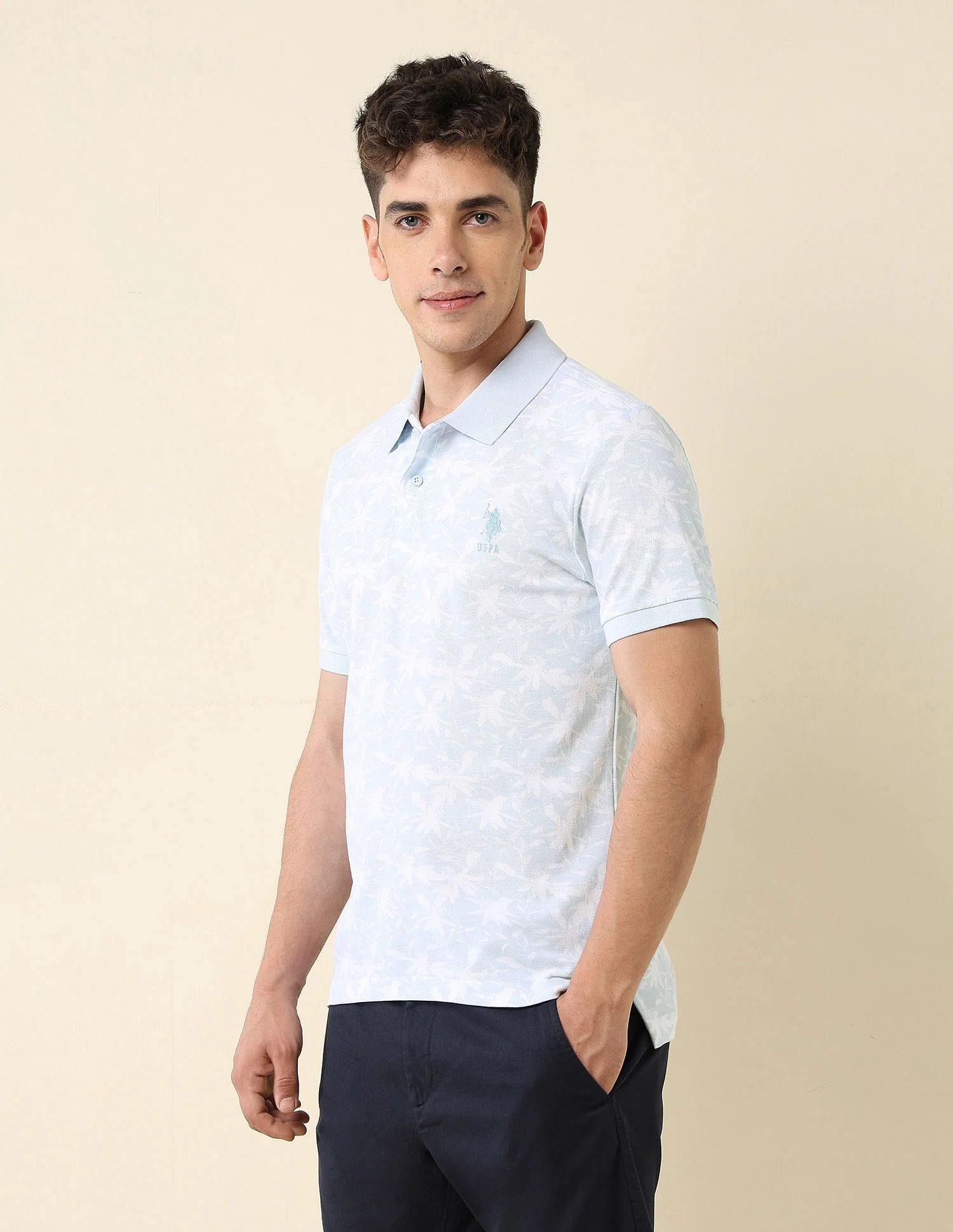 All-Over Printed Slim Fit Polo Shirt - Image 4