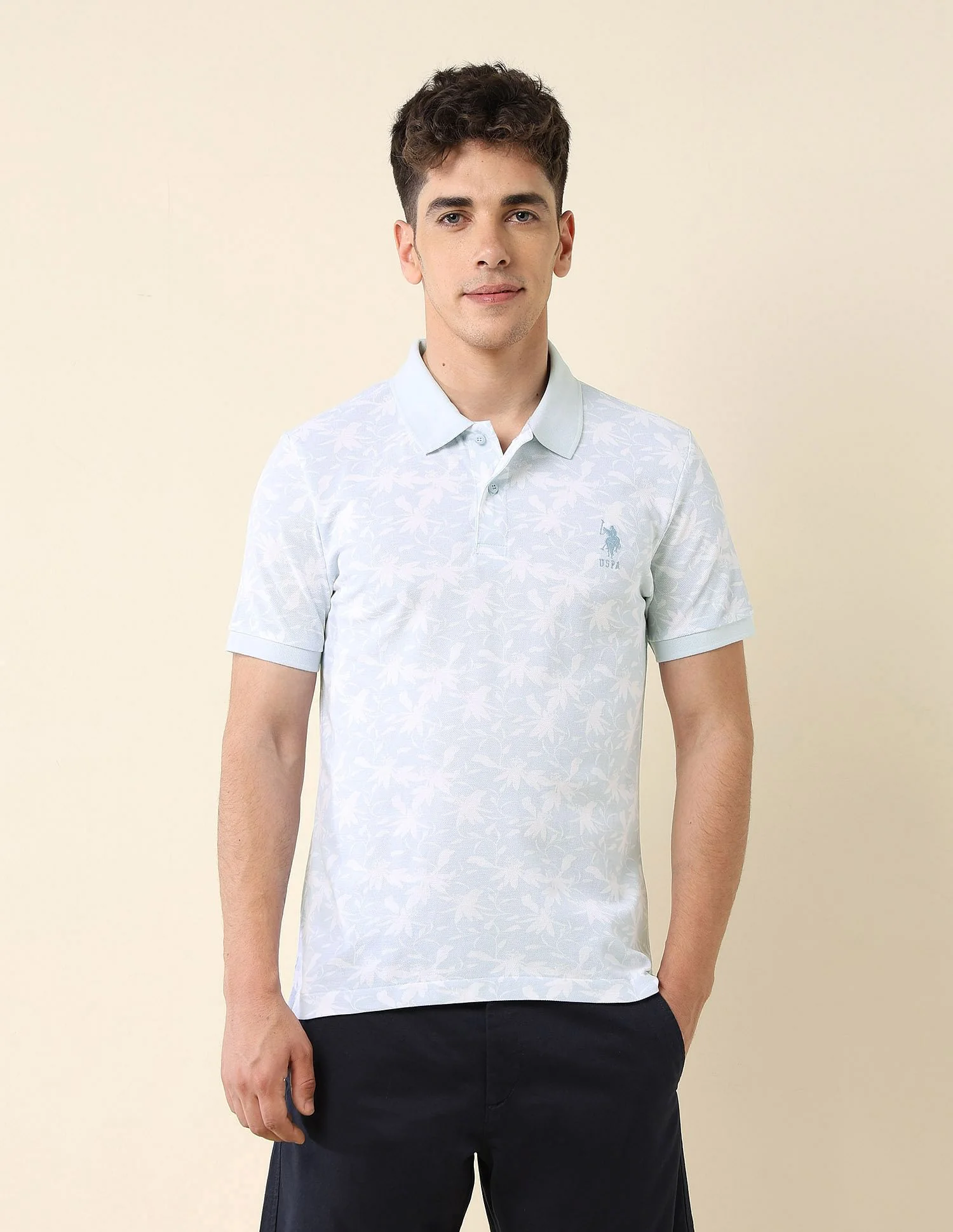 All-Over Printed Slim Fit Polo Shirt - Image 6