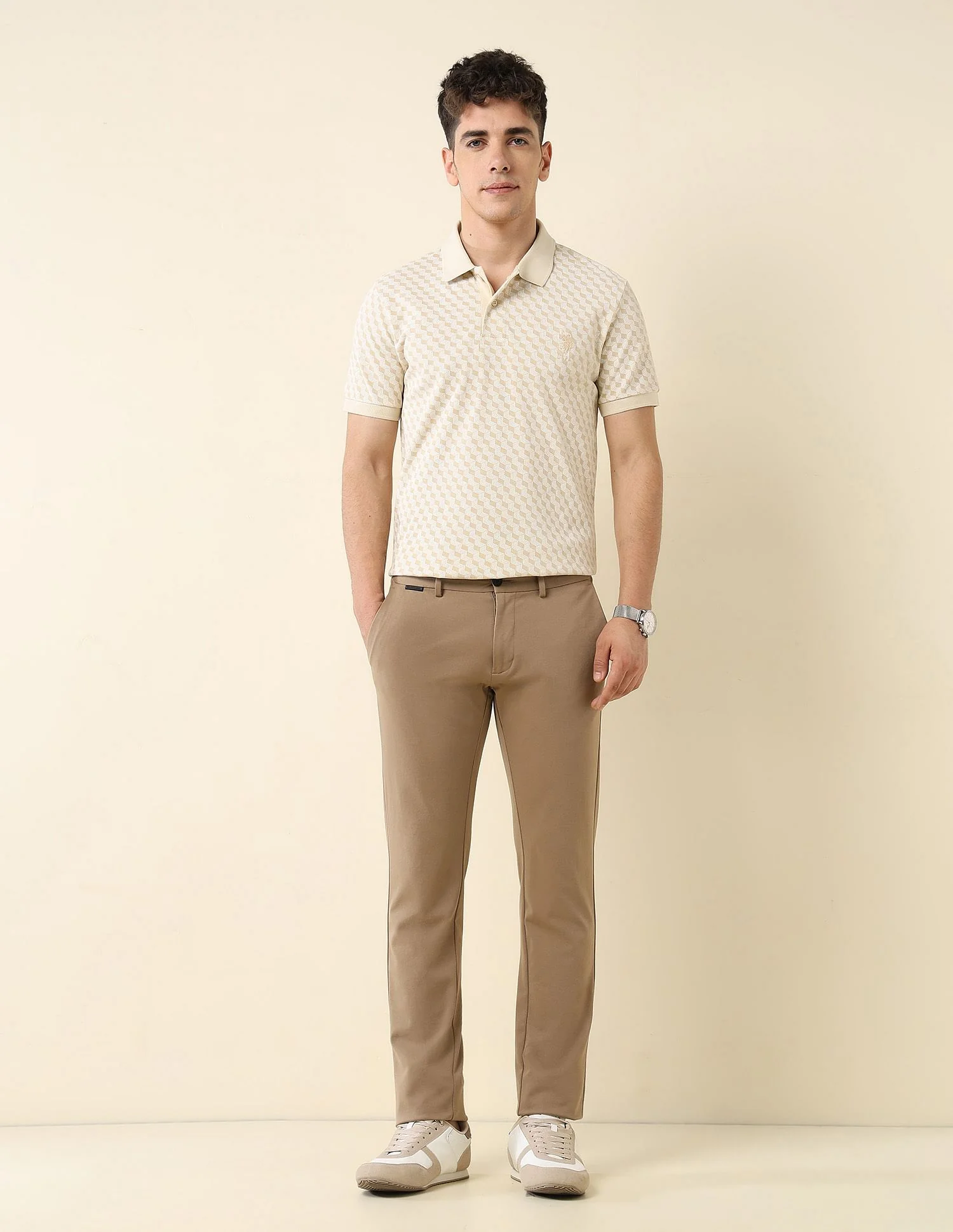 All-Over Printed Slim Fit Polo Shirt - Image 3
