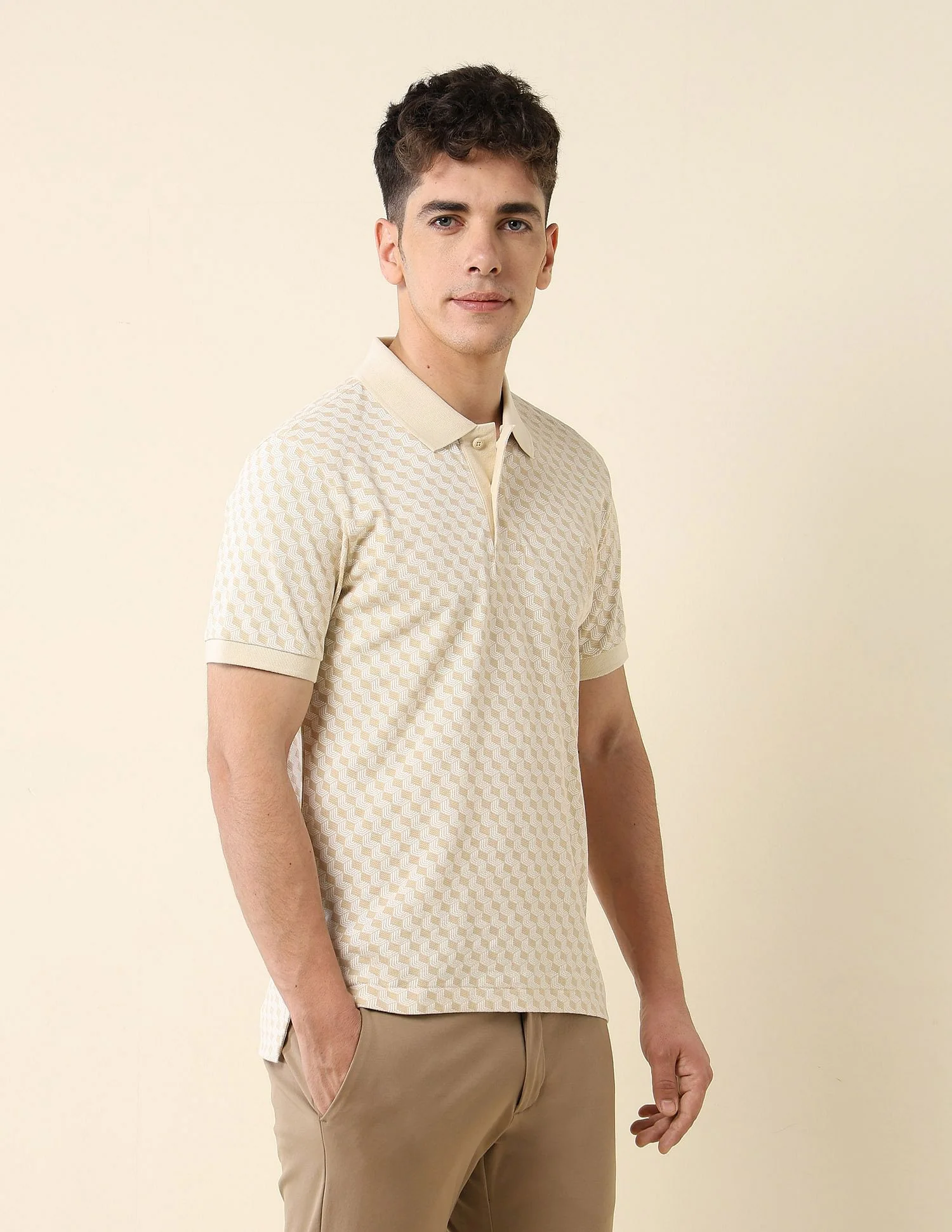 All-Over Printed Slim Fit Polo Shirt - Image 4
