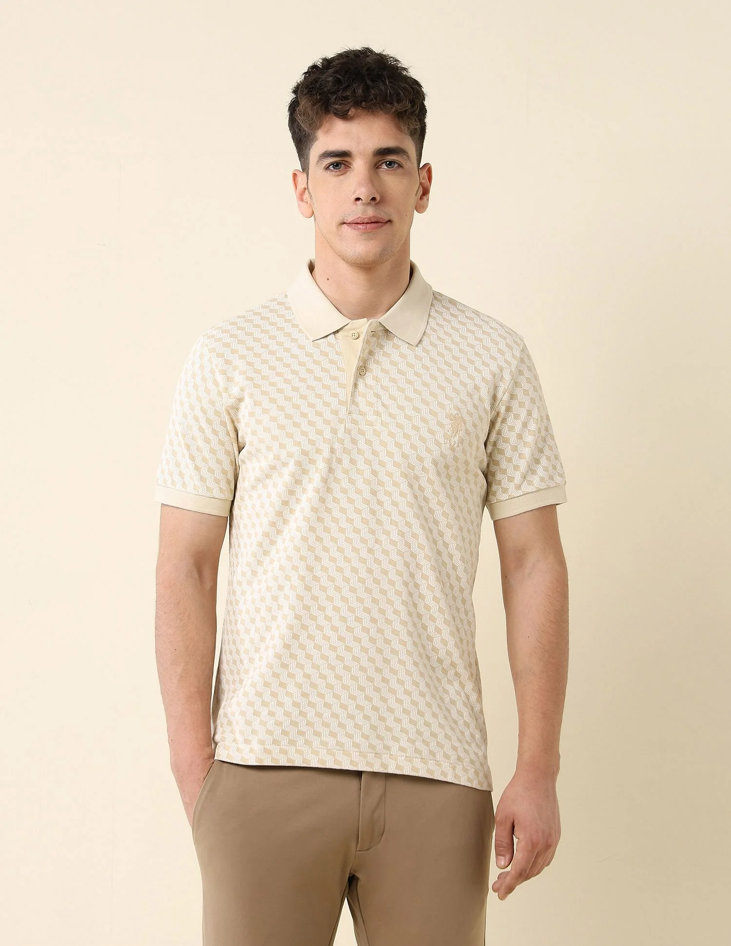 All-Over Printed Slim Fit Polo Shirt - Image 6