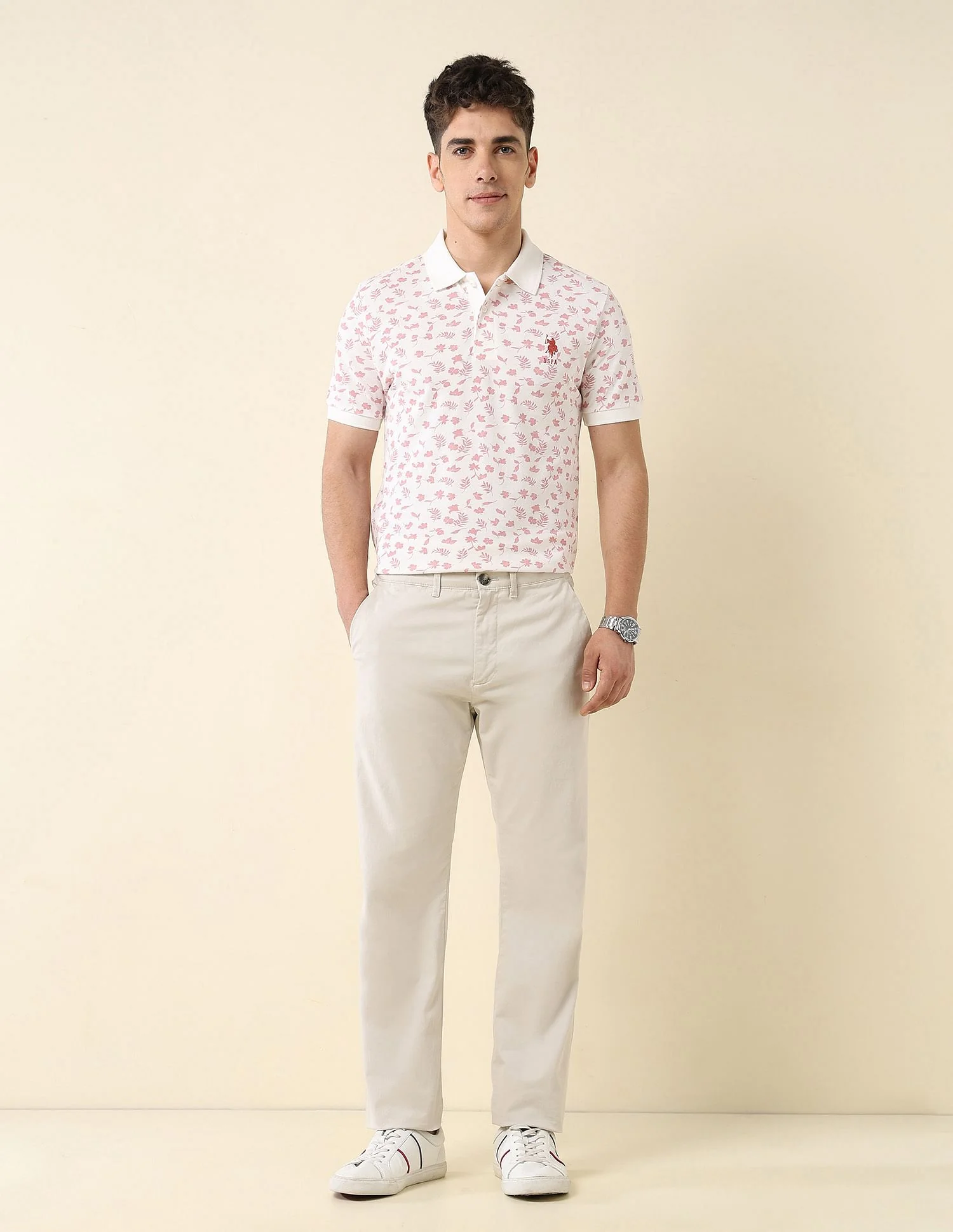 All-Over Printed Slim Fit Polo Shirt - Image 3