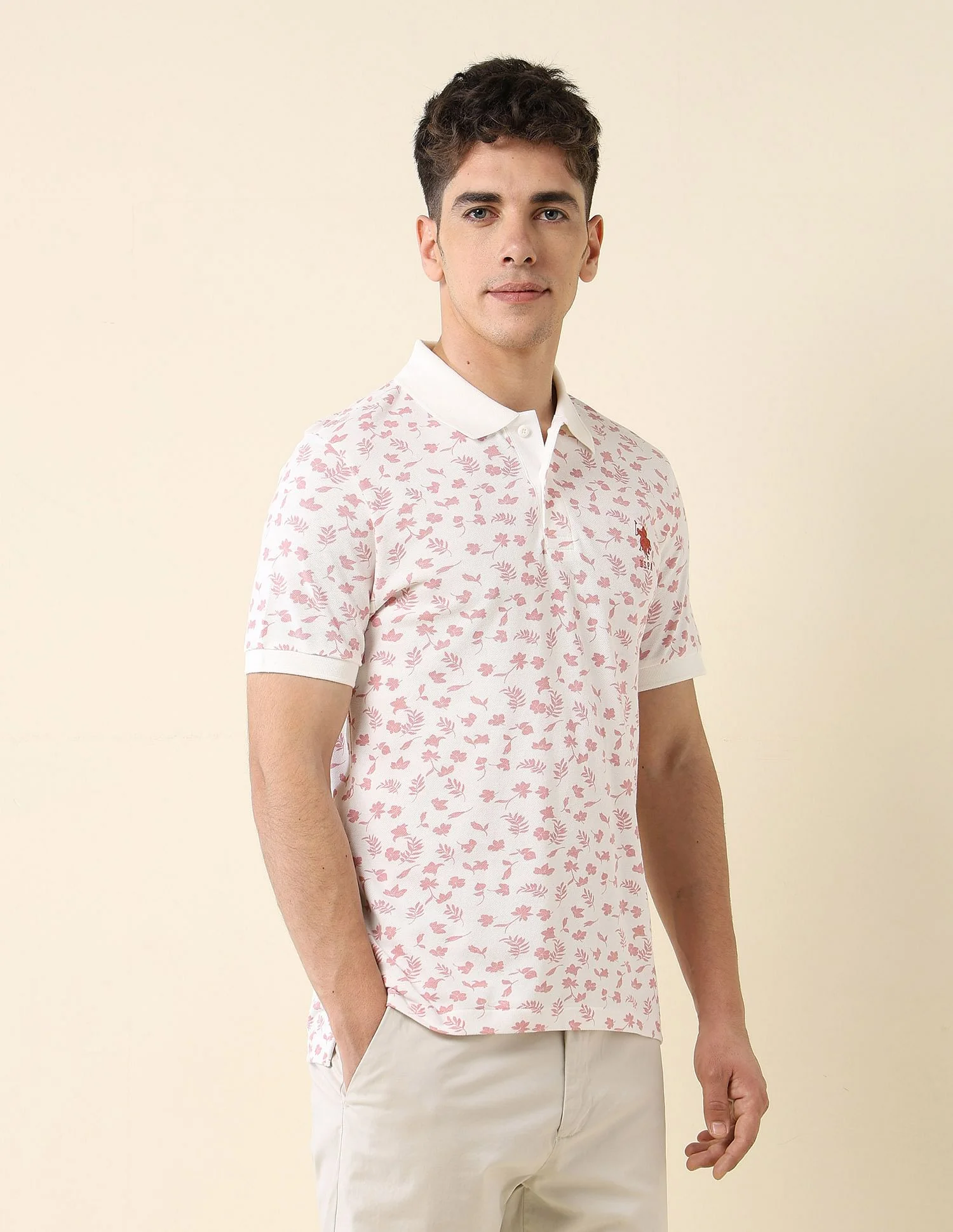 All-Over Printed Slim Fit Polo Shirt - Image 4