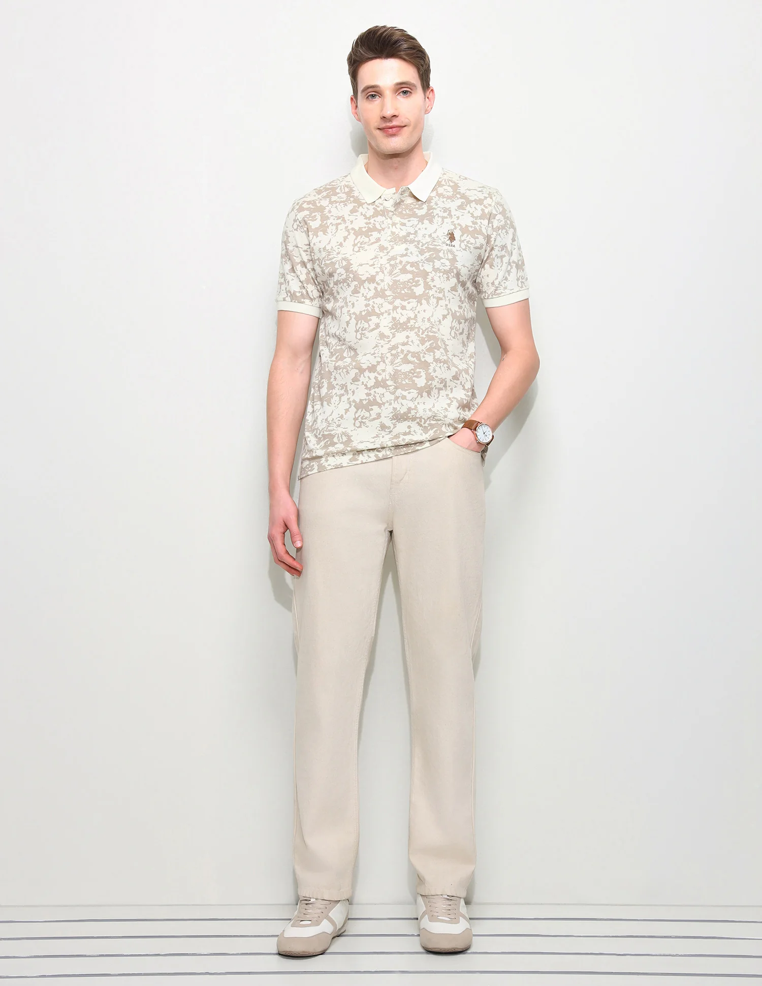 All Over Printed Slim Fit Polo Shirt - Image 3