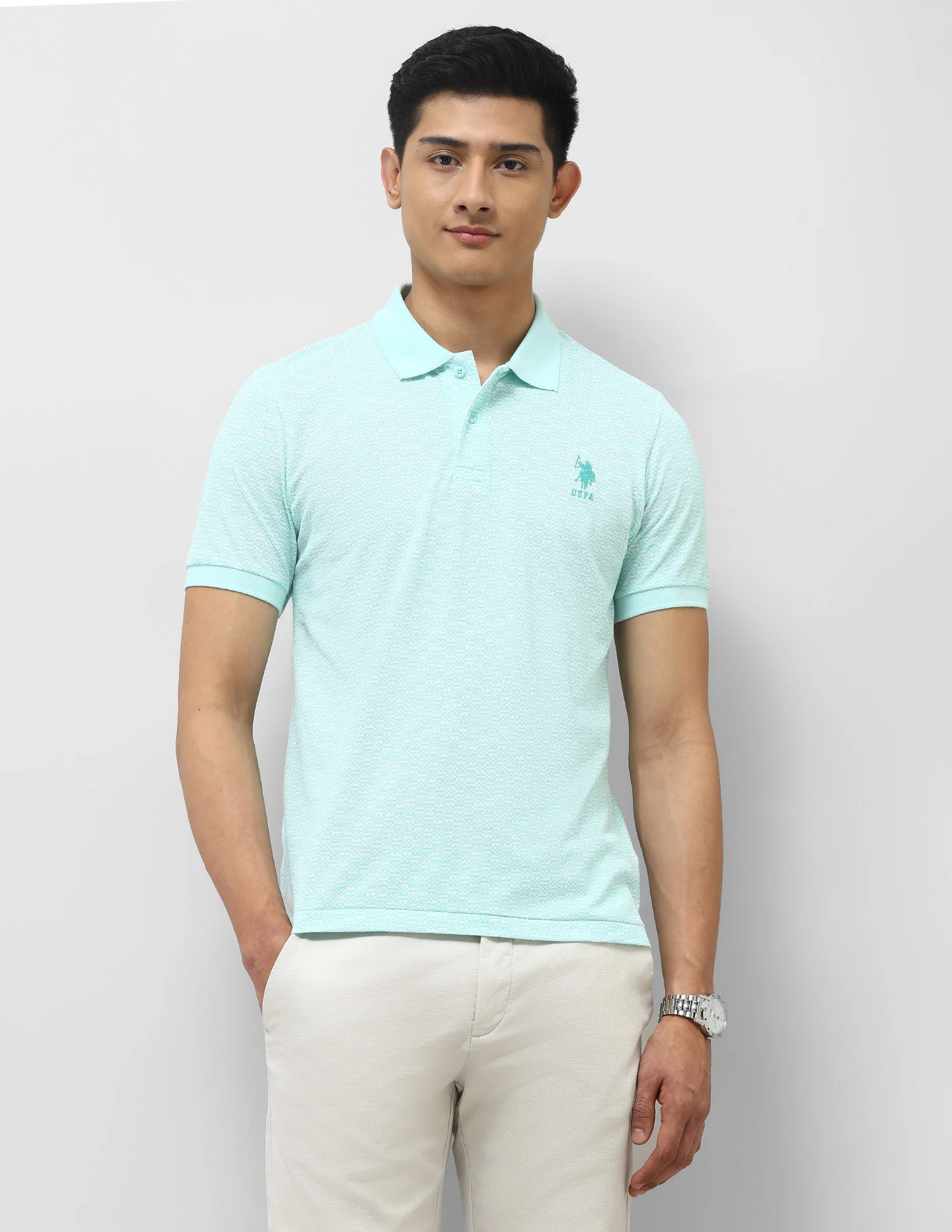 All Over Printed Slim Fit Polo Shirt