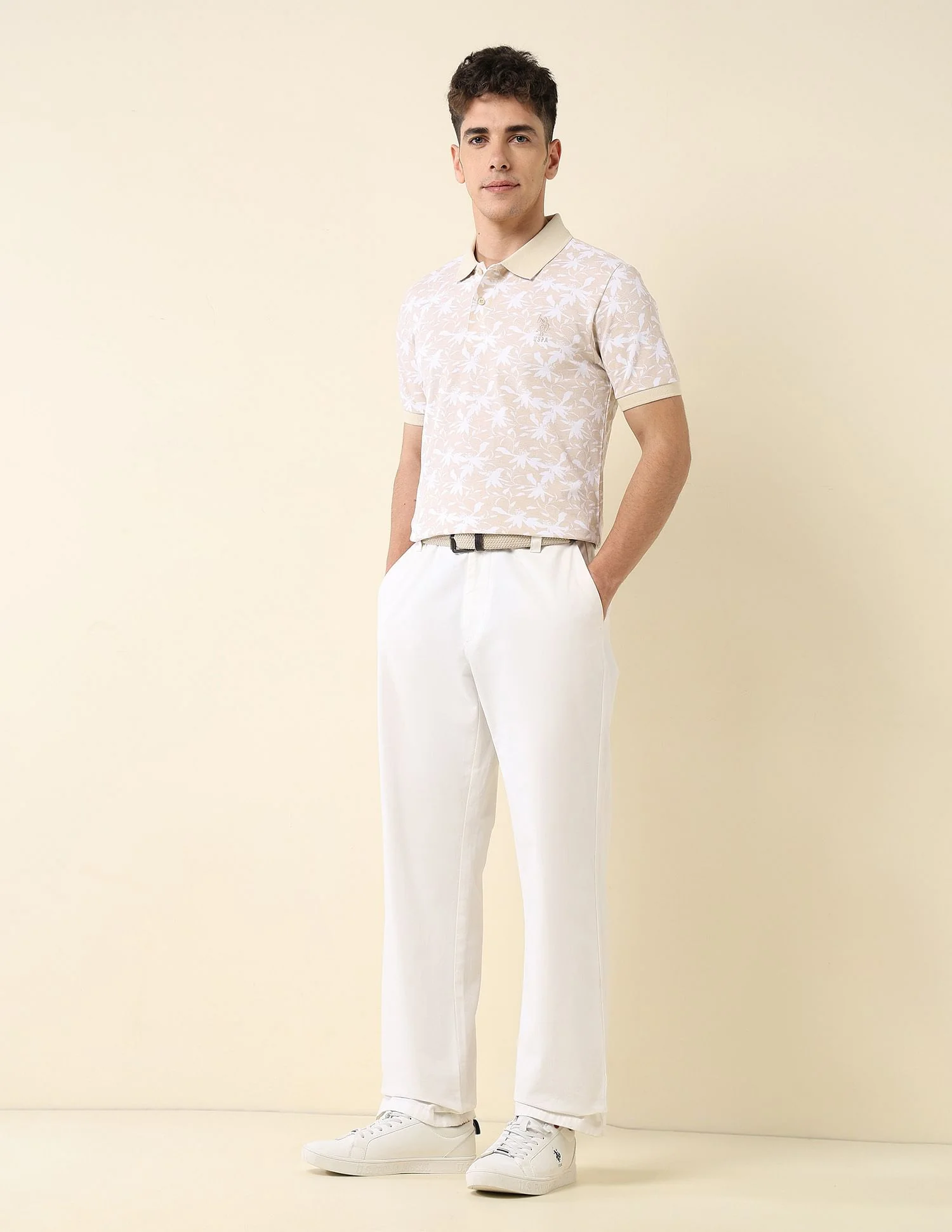 All-Over Printed Slim Fit Polo Shirt - Image 3