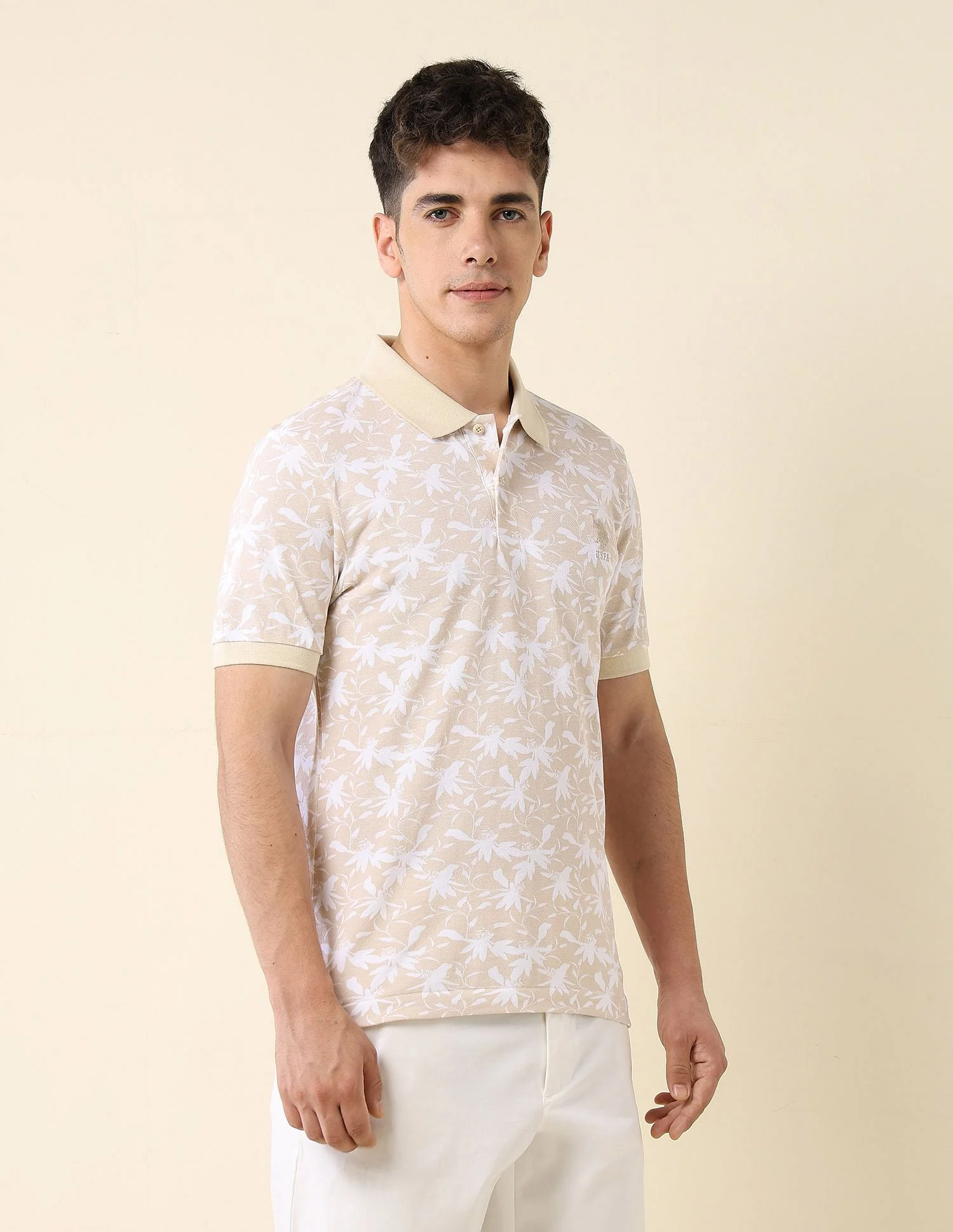 All-Over Printed Slim Fit Polo Shirt - Image 4