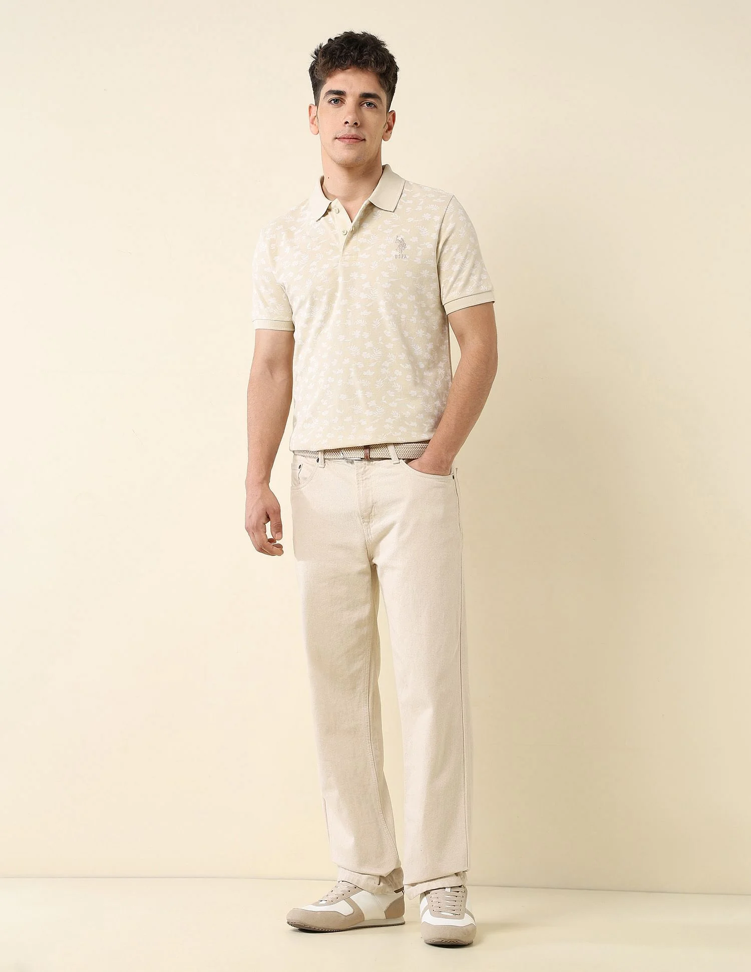 All-Over Printed Slim Fit Polo Shirt - Image 3