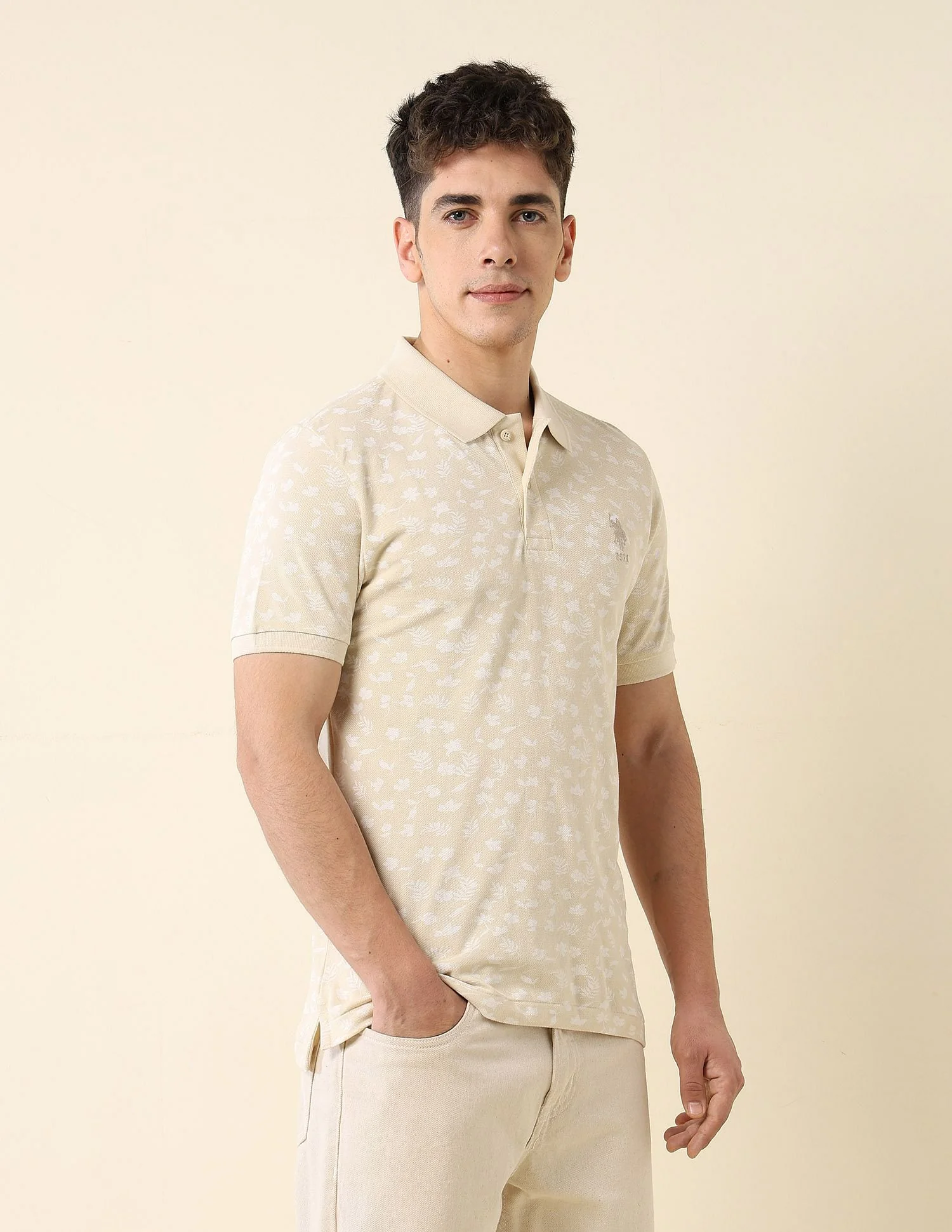 All-Over Printed Slim Fit Polo Shirt - Image 4