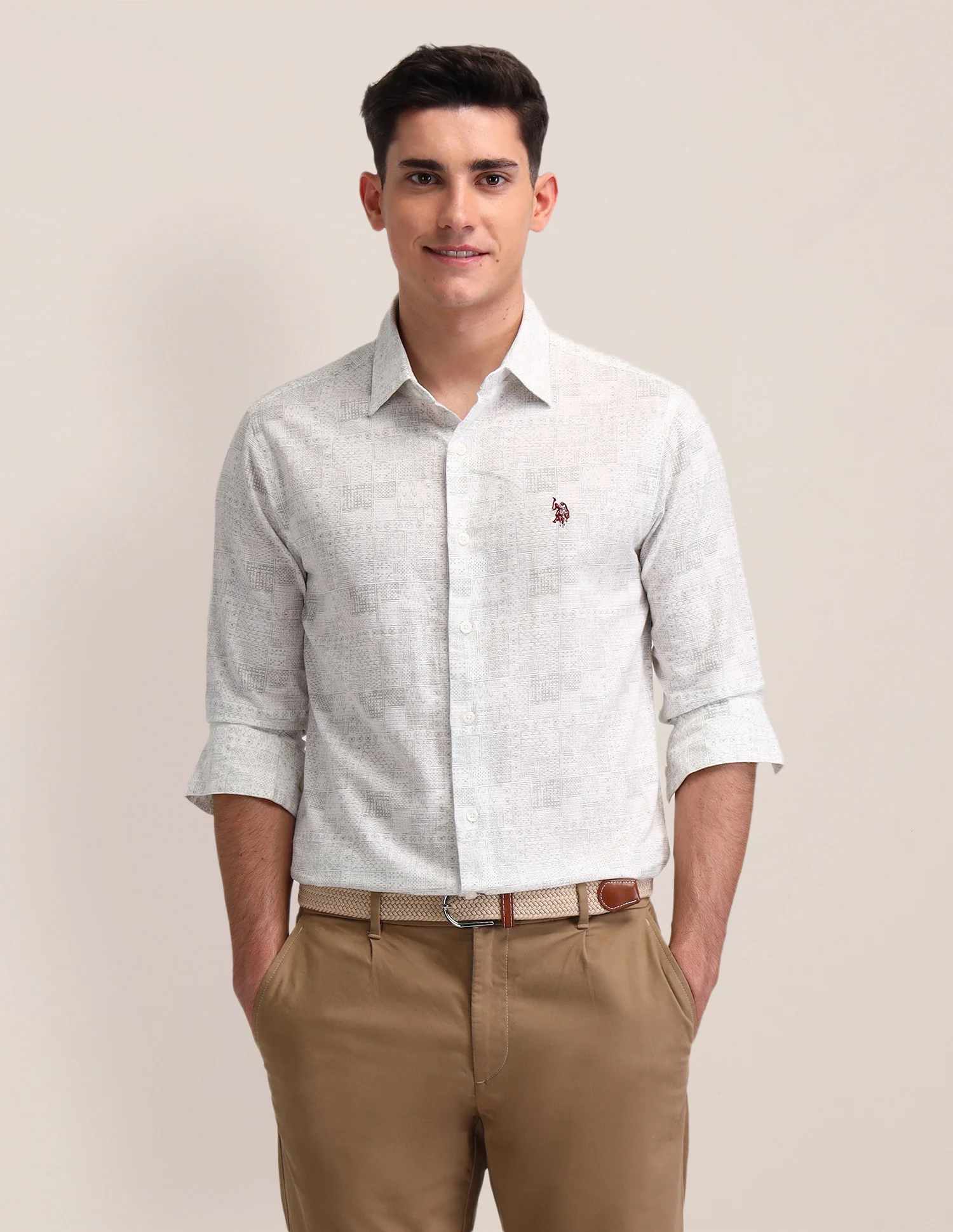 All-Over Printed Tailored Fit Shirt