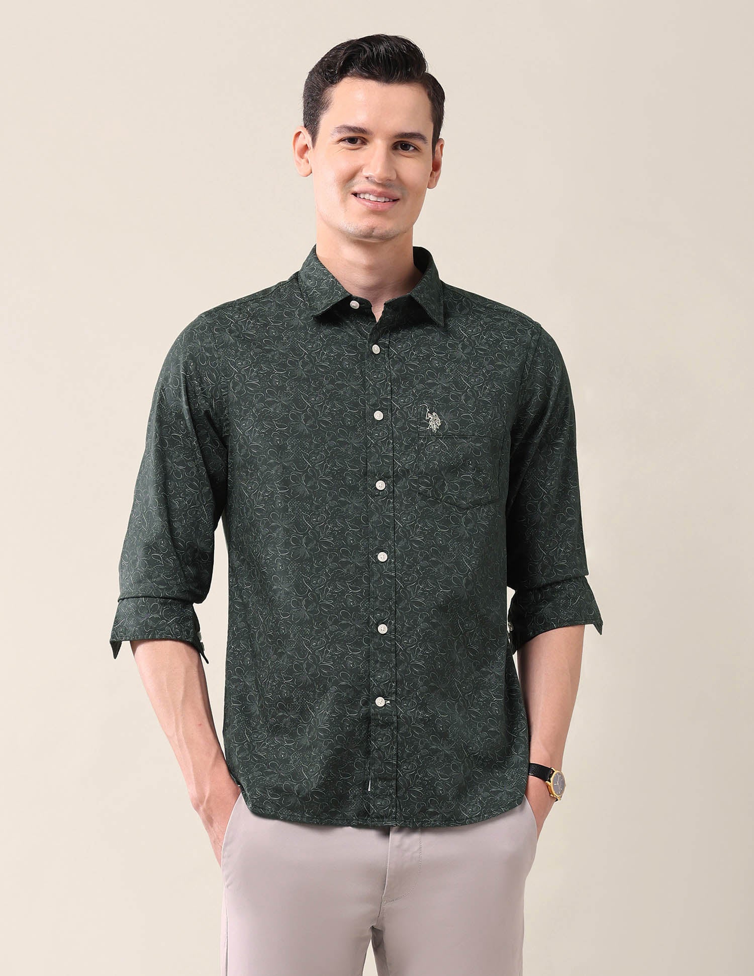 All-Over Printed Tailored Fit Shirt