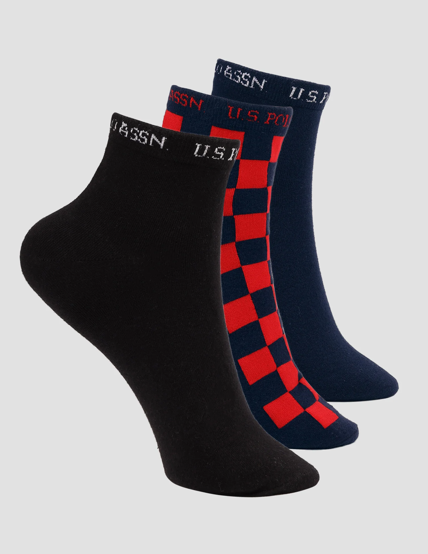 Ankle Length Cotton Stretch ES008 Socks - Pack Of 3
