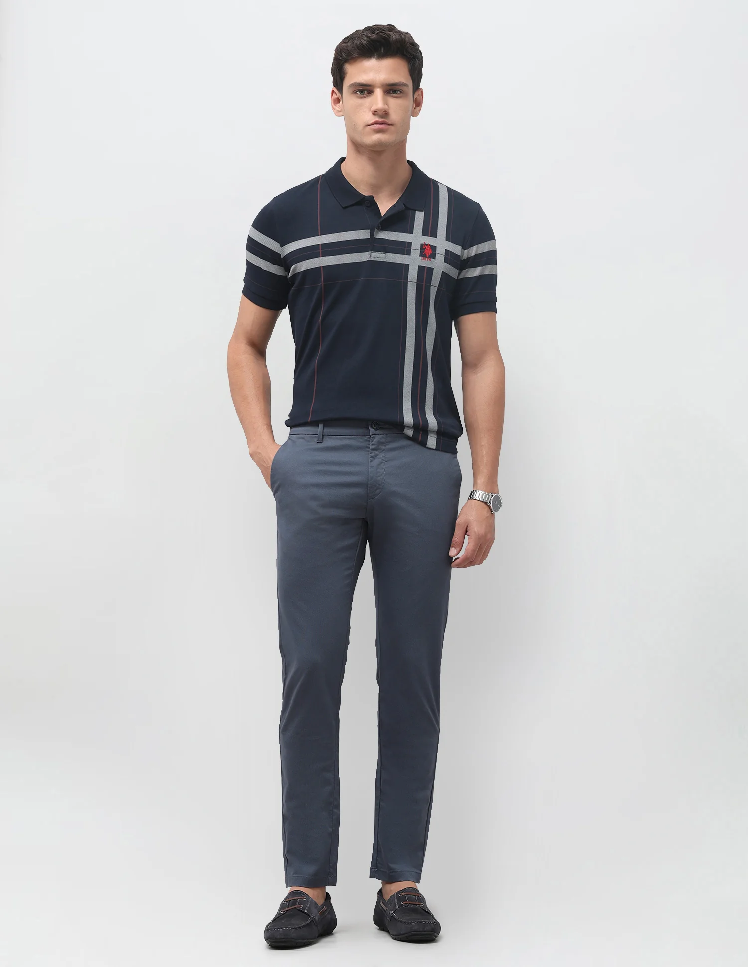 Austin Slim Fit All Over Printed Trousers - Image 3
