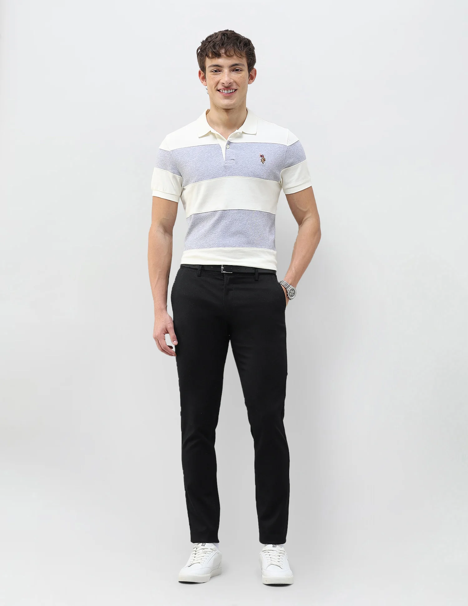 Austin Slim Fit Dobby Trousers - Image 3