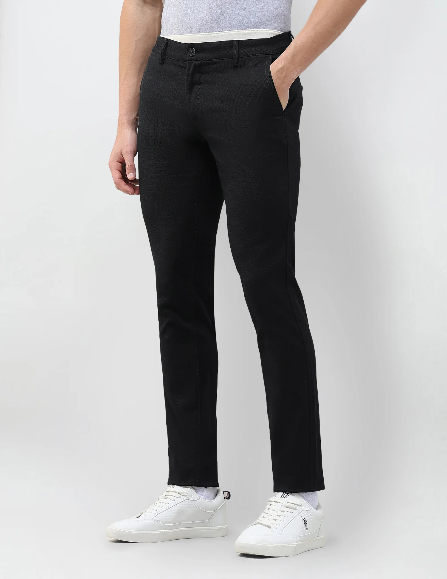 Austin Slim Fit Dobby Trousers - Image 4