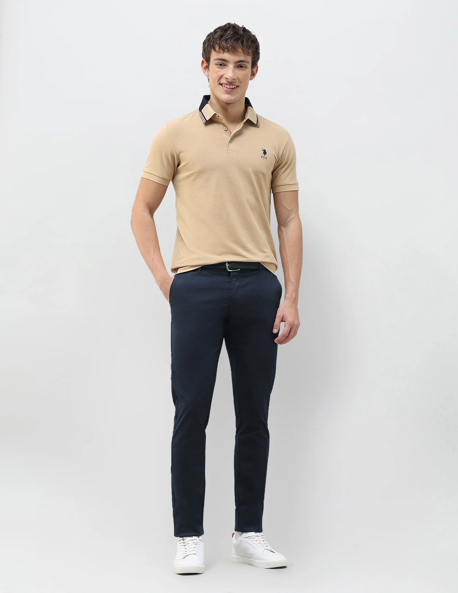 Austin Slim Fit Dobby Trousers - Image 3