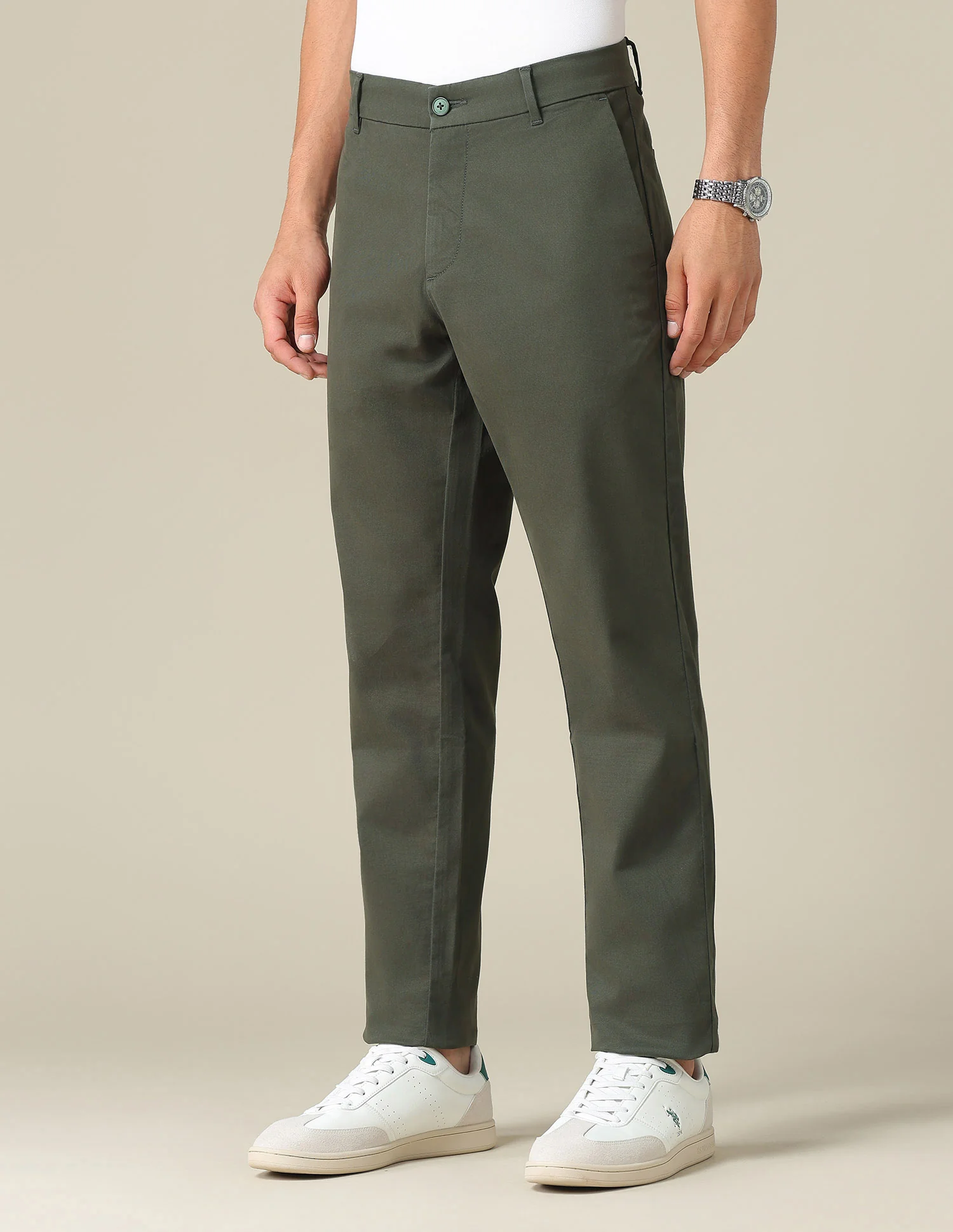 Austin Slim Fit Dobby Trousers - Image 4