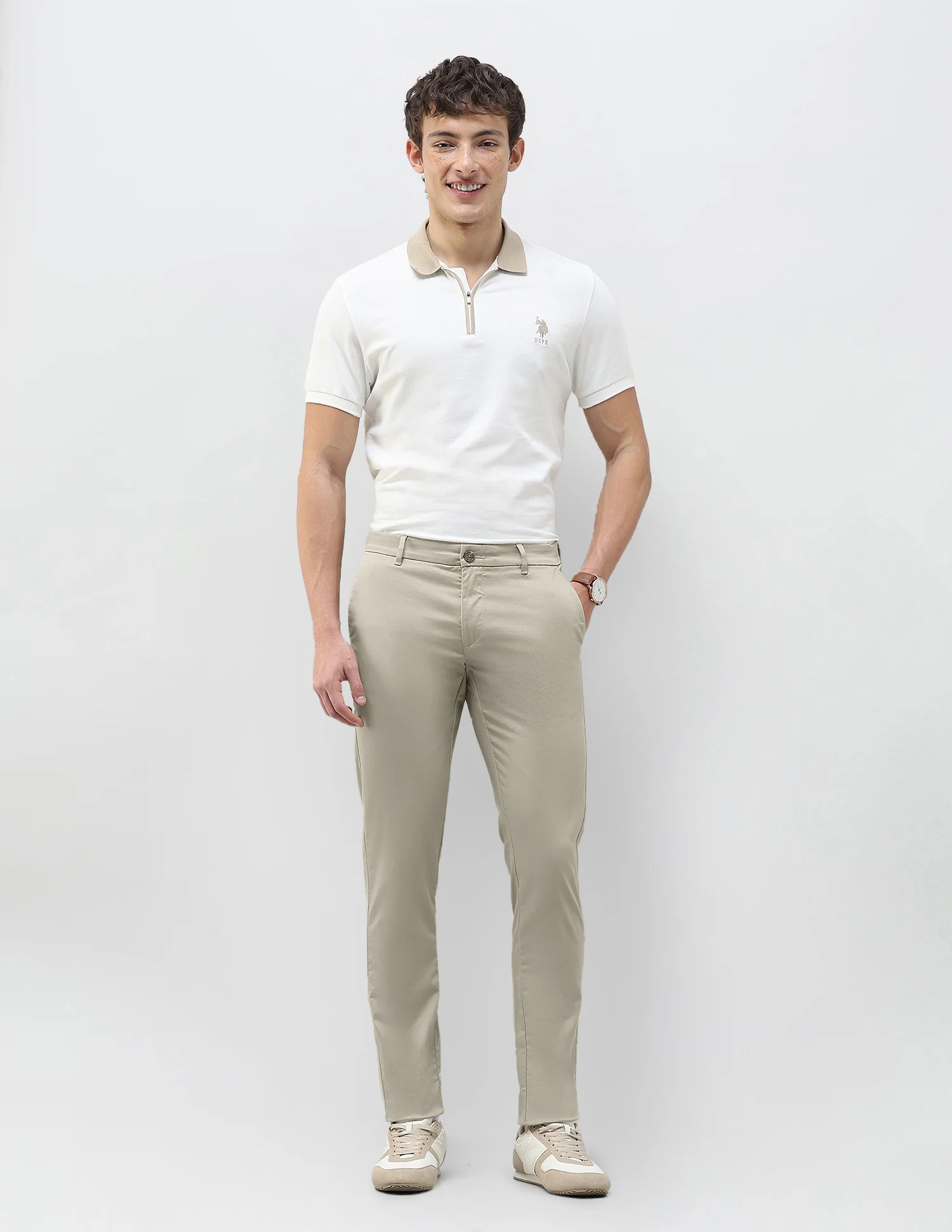 Austin Slim Fit Dobby Trousers - Image 3