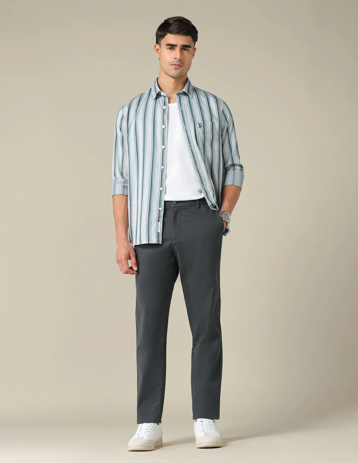 Austin Slim Fit Dobby Trousers - Image 3