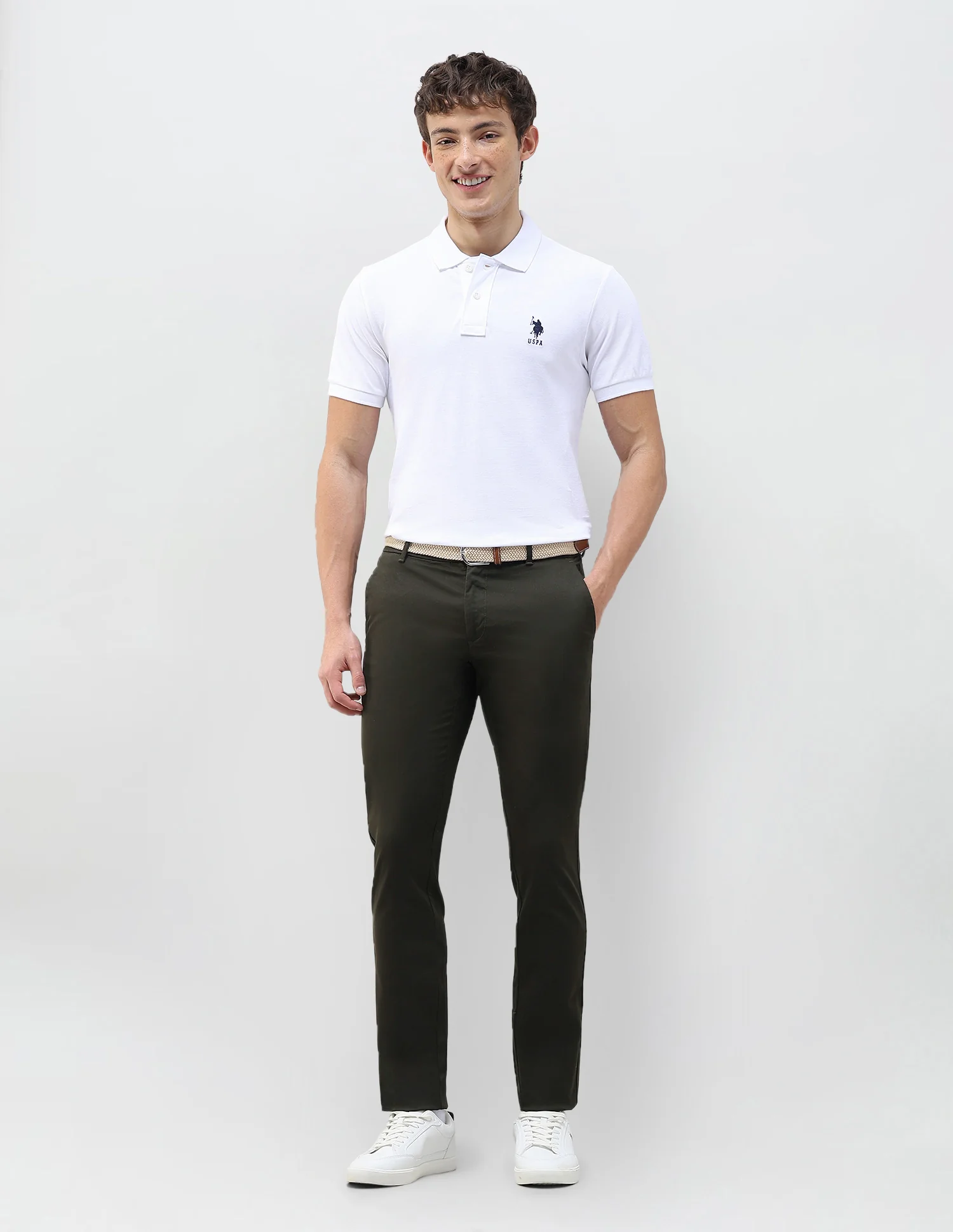 Austin Slim Fit Dobby Trousers - Image 3