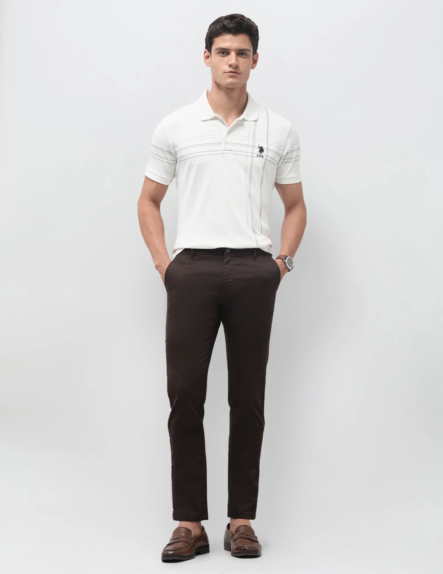 Austin Slim Fit Mid Rise Trousers - Image 3