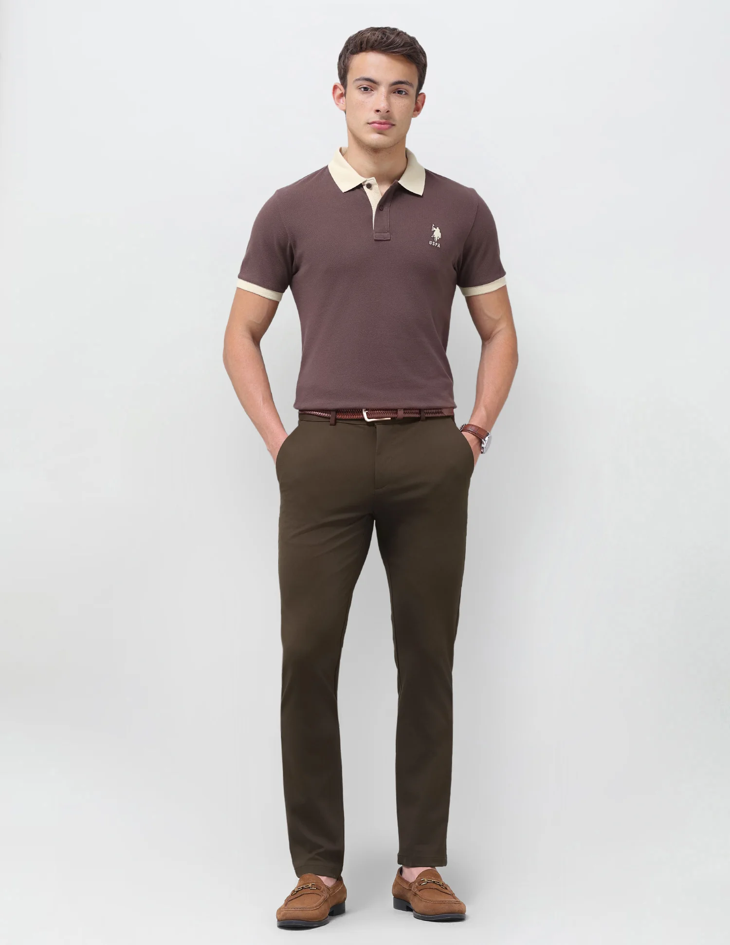 Austin Slim Fit Mid Rise Trousers - Image 3