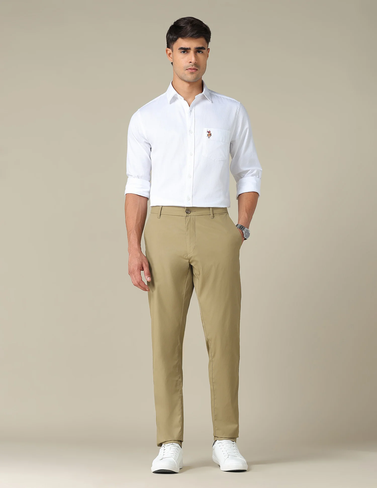 Austin Slim Fit Mid Rise Trousers - Image 3
