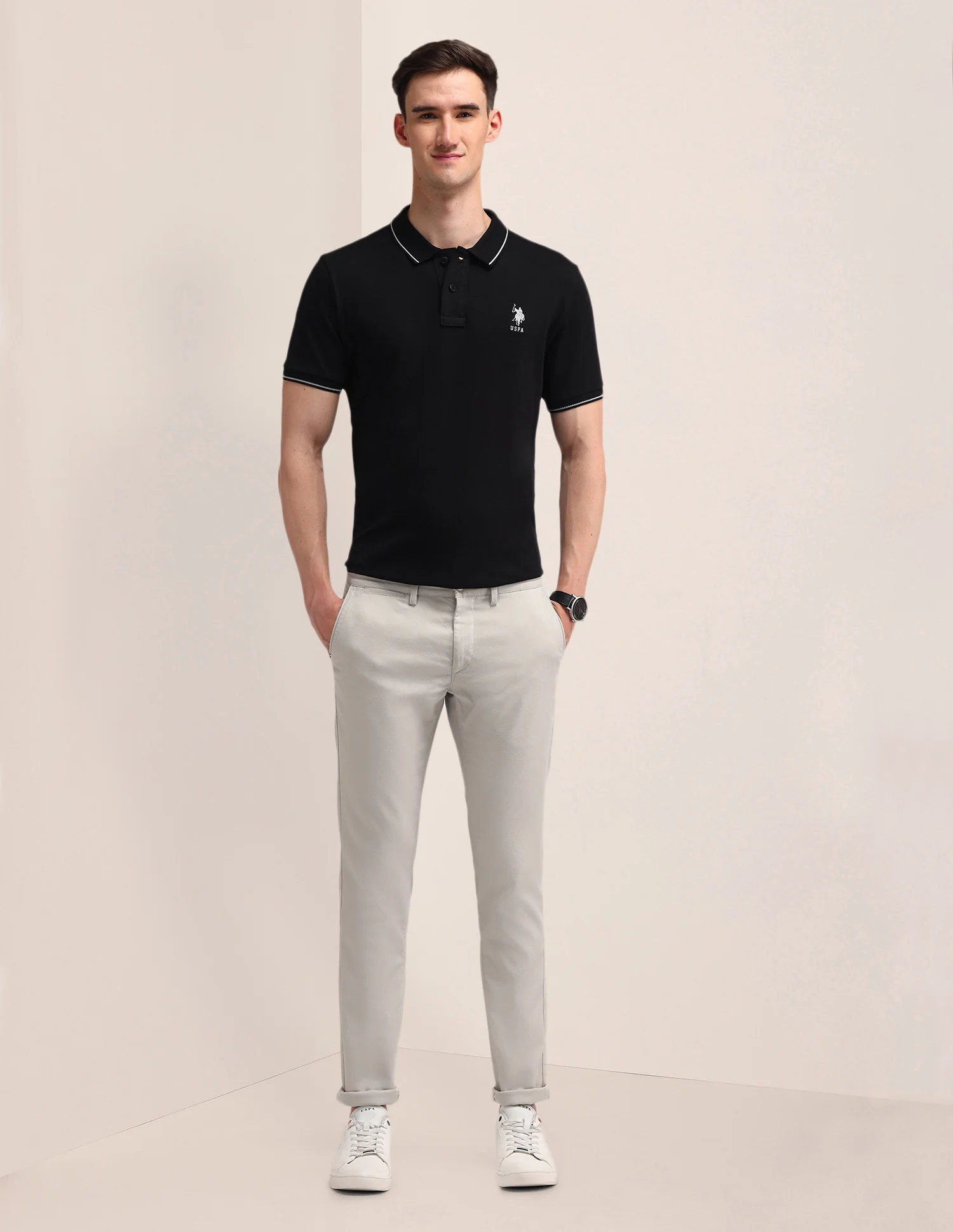Austin Slim Fit Pleated Front Trousers - Image 3