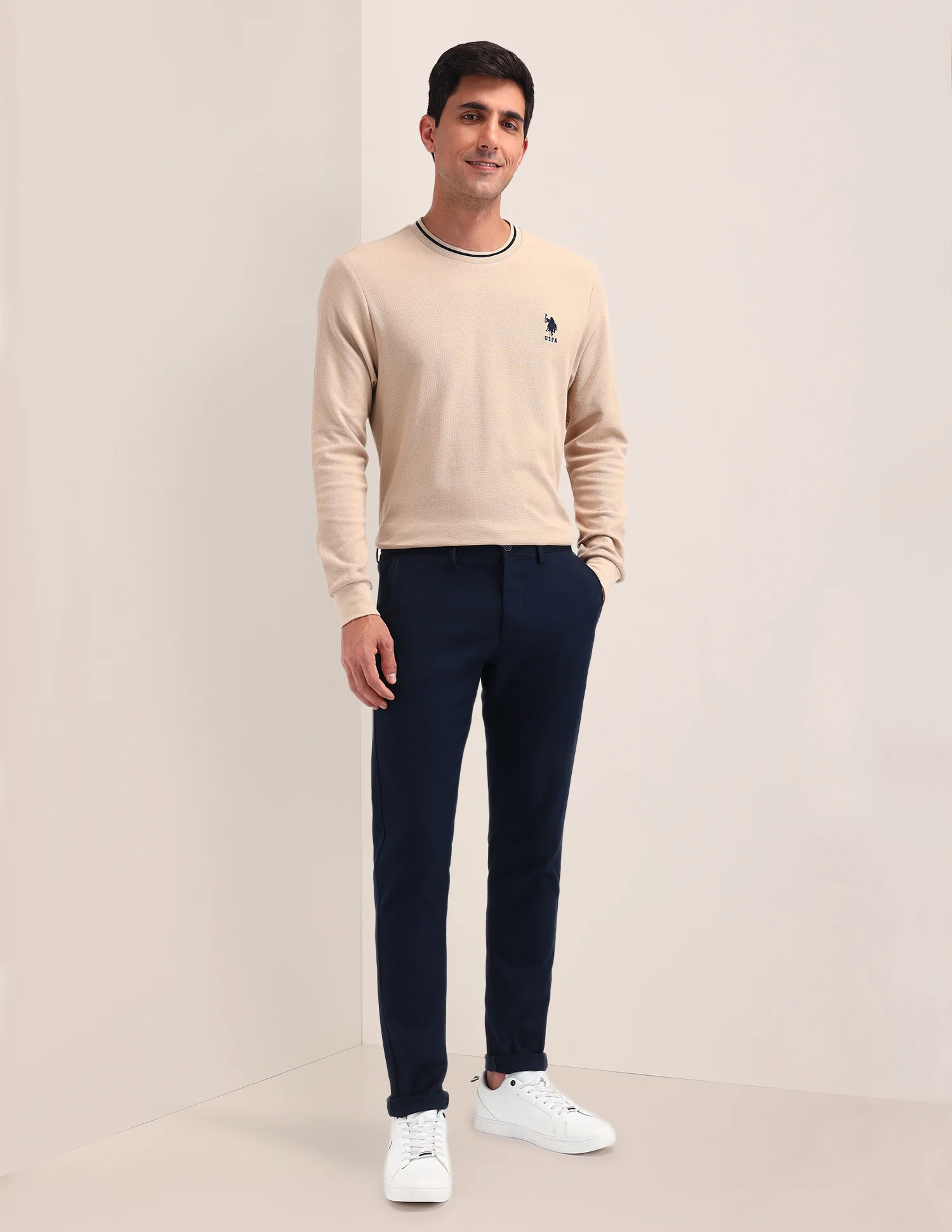 Austin Slim Fit Solid Trousers - Image 3