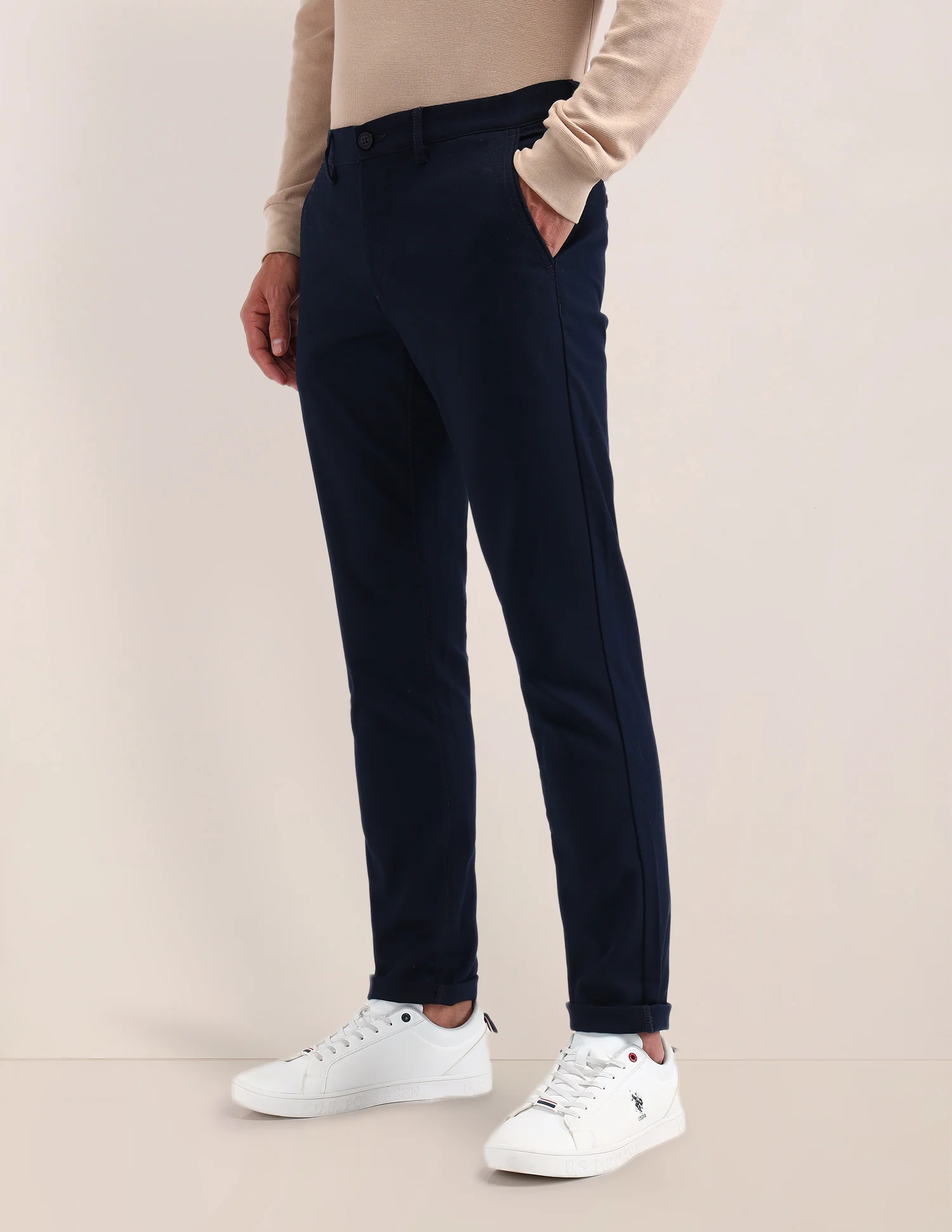 Austin Slim Fit Solid Trousers - Image 4