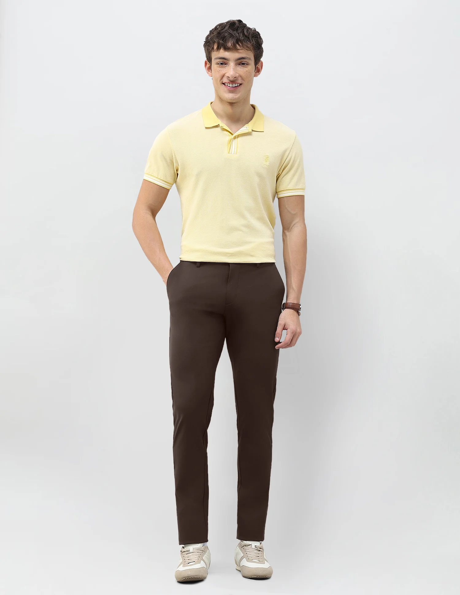 Austin Slim Fit Solid Trousers - Image 3