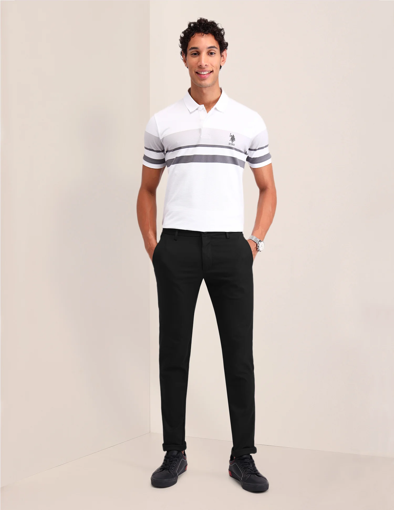 Austin Slim Fit Solid Trousers - Image 3