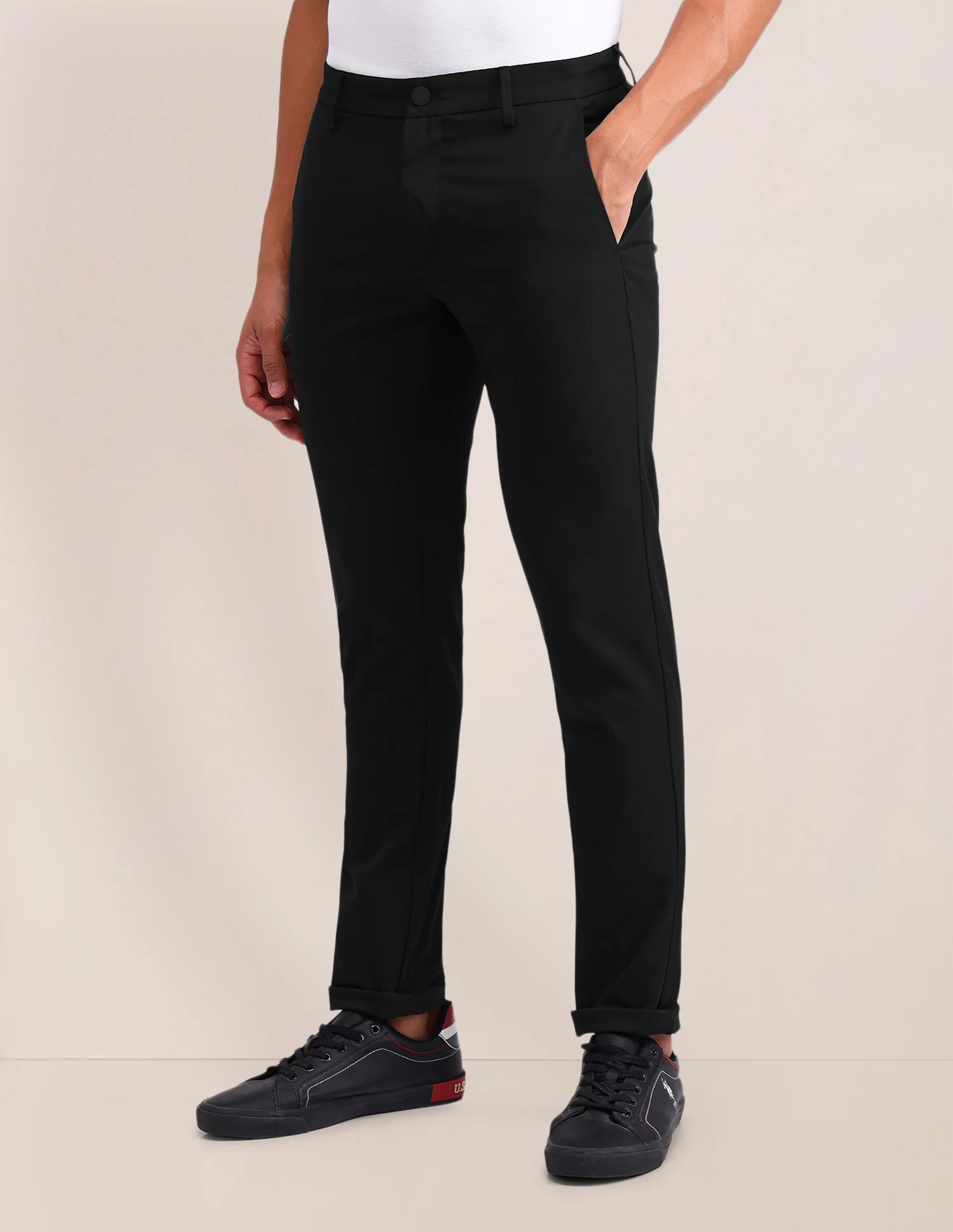 Austin Slim Fit Solid Trousers - Image 4