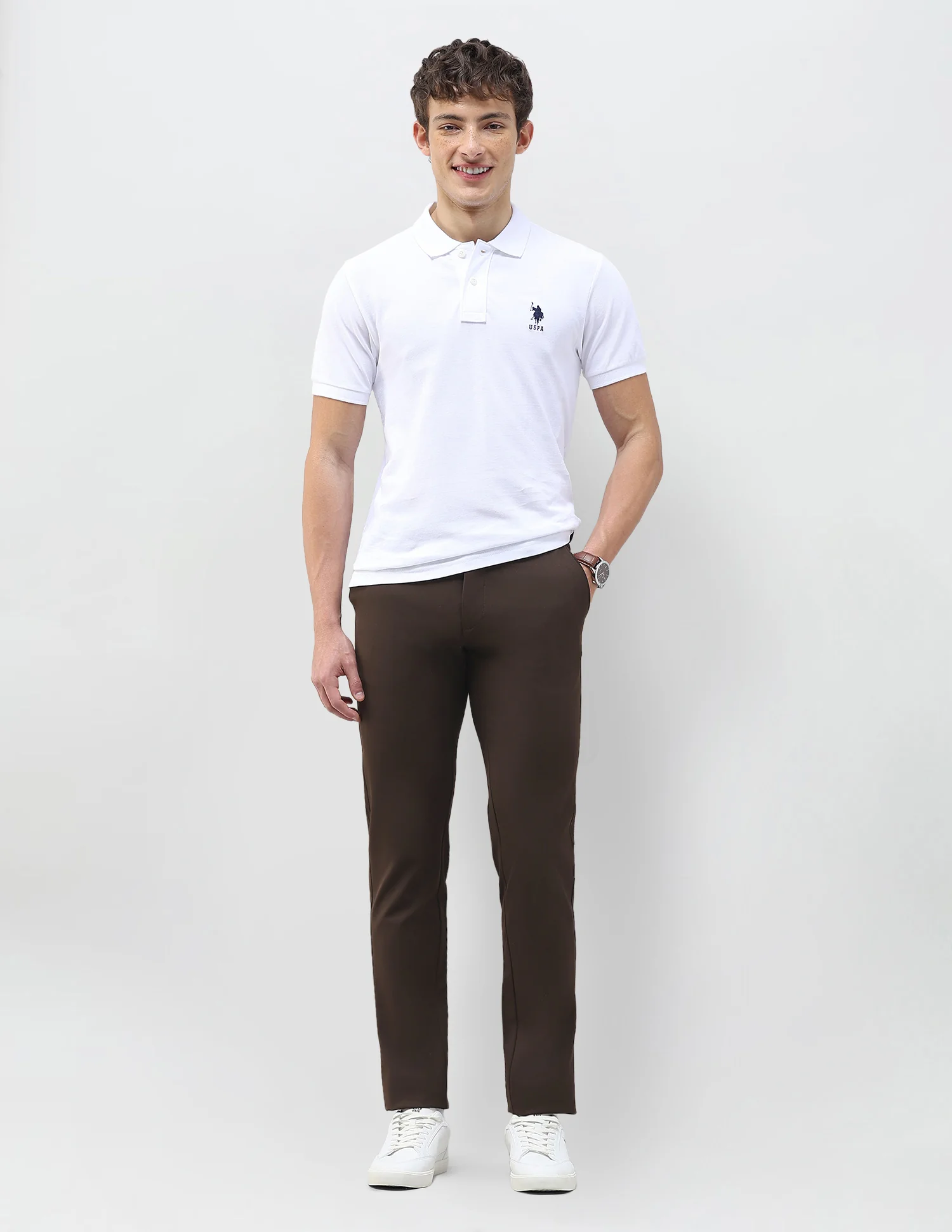 Austin Slim Fit Solid Trousers - Image 3