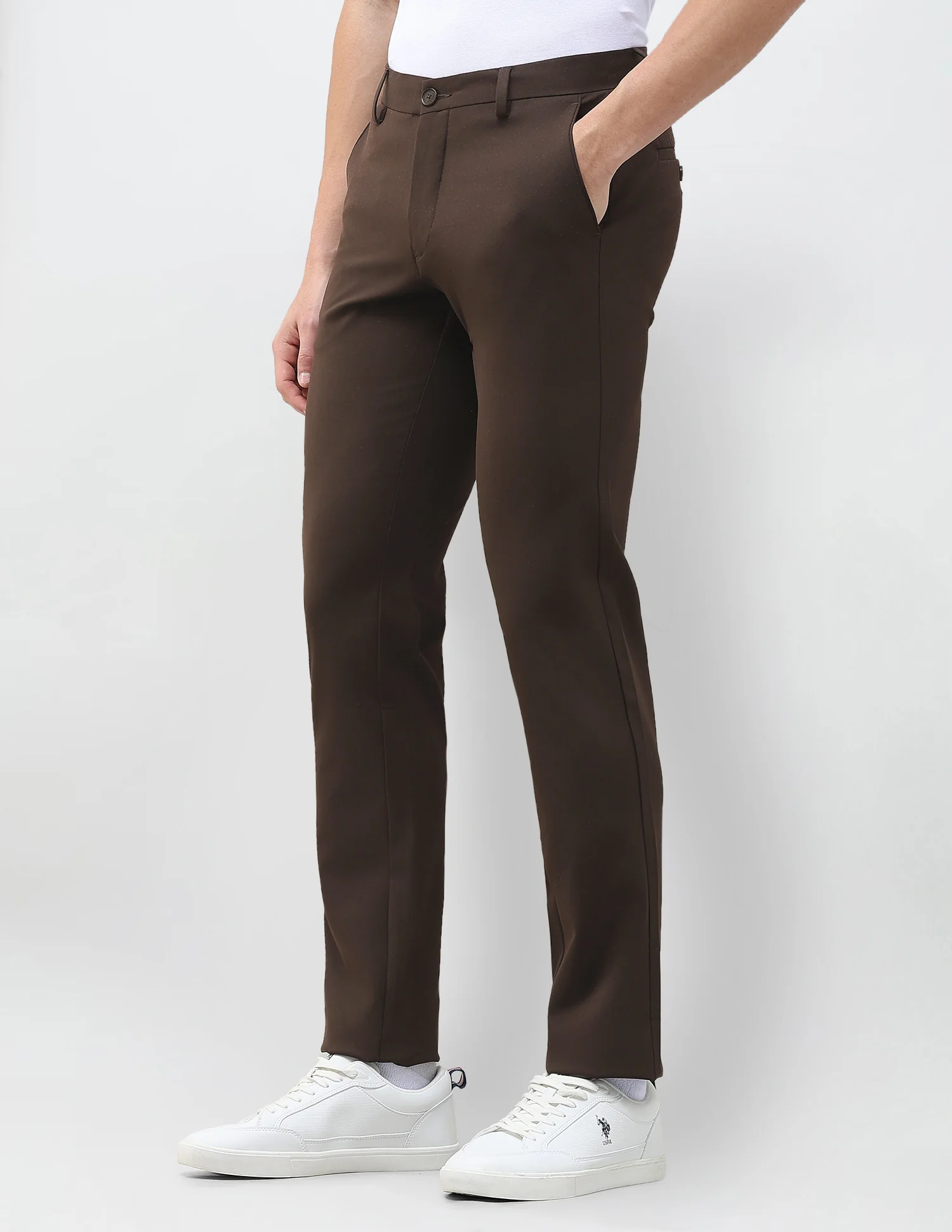 Austin Slim Fit Solid Trousers - Image 4